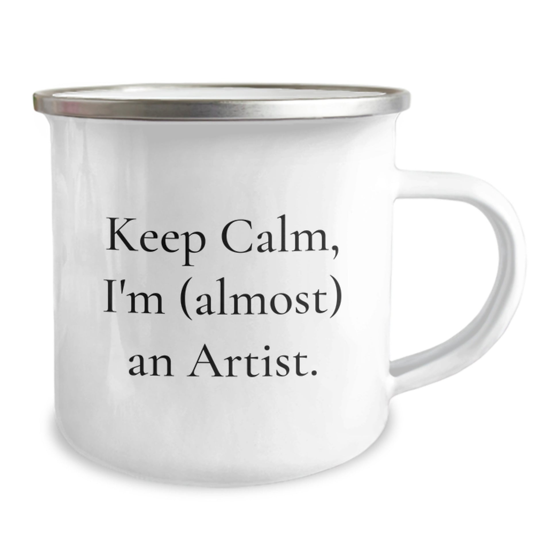 Funny Artist Gifts from Friends - Keep Calm, I'm (almost) An Artist. Camping Mug, Birthday Unique Gifts for Artist Men, Women, Coworkers, Family - Image 2