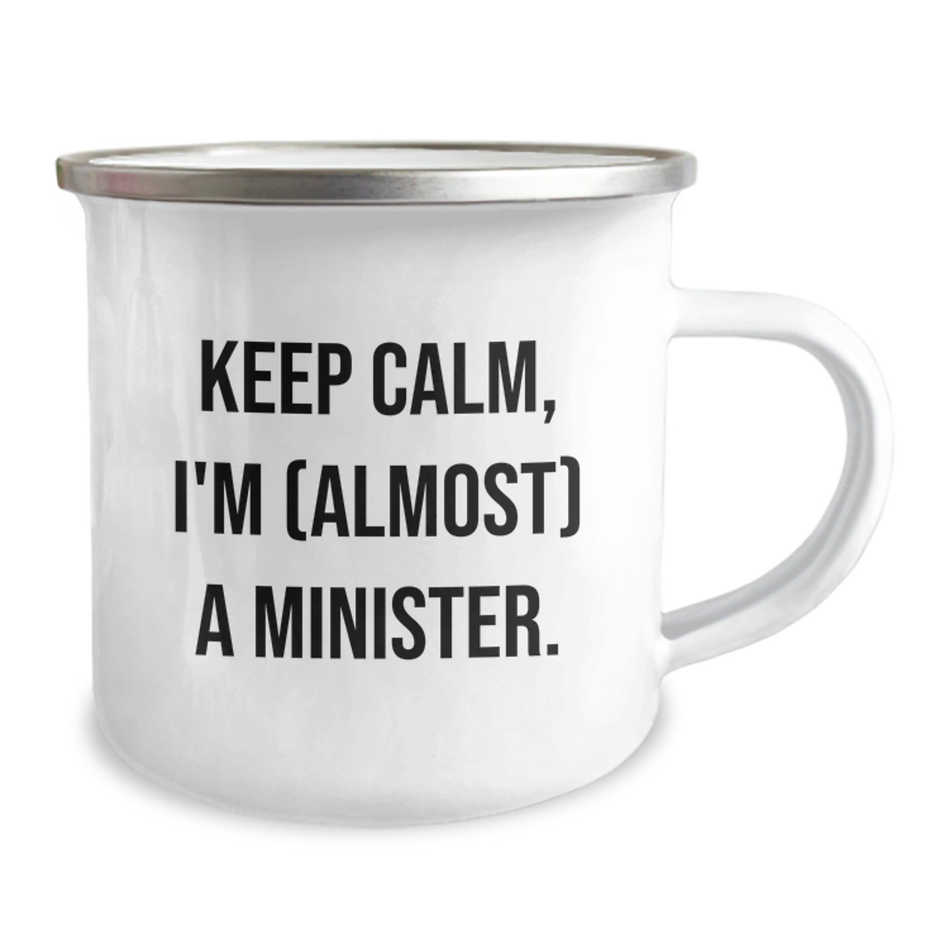 Funny Minister Gifts for Men, Valentine's Unique Gifts from Friends to Family, Camping Mug with Keep Calm, I'm (almost) A Minister. - Image 2