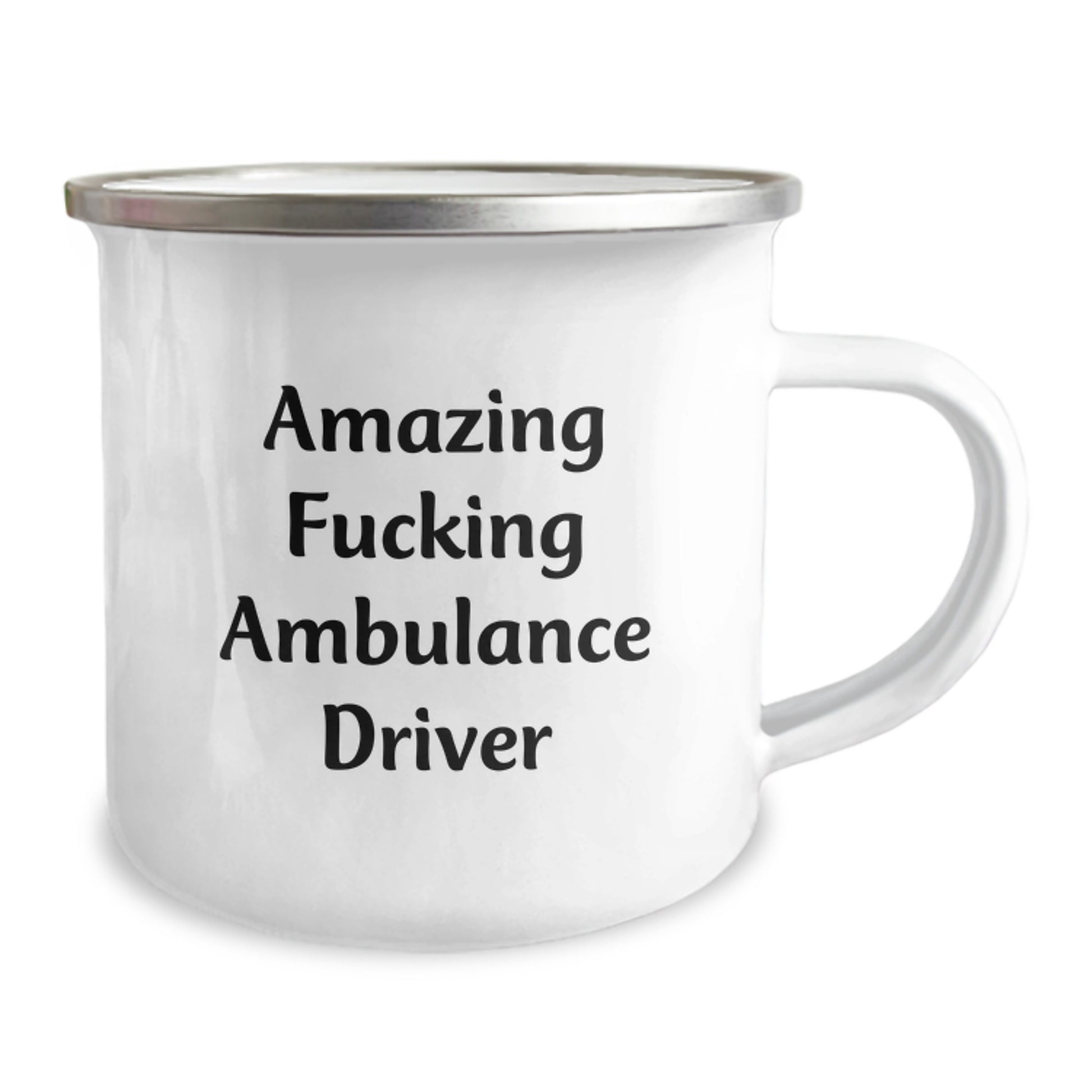 Funny Ambulance Driver Gifts from Friends - Amazing F--king Ambulance Driver Enamel Camping Mug for Birthday Unique Presents - Image 2