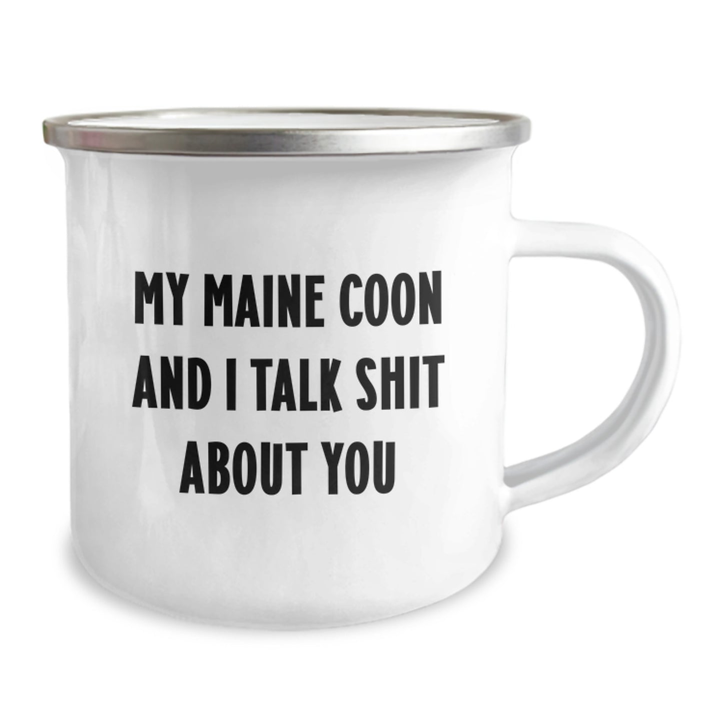 Funny Maine Coon Cat Lover Gifts from Friends for Birthday - My Maine Coon And I Talk Shit About You Camping Mug - Image 2