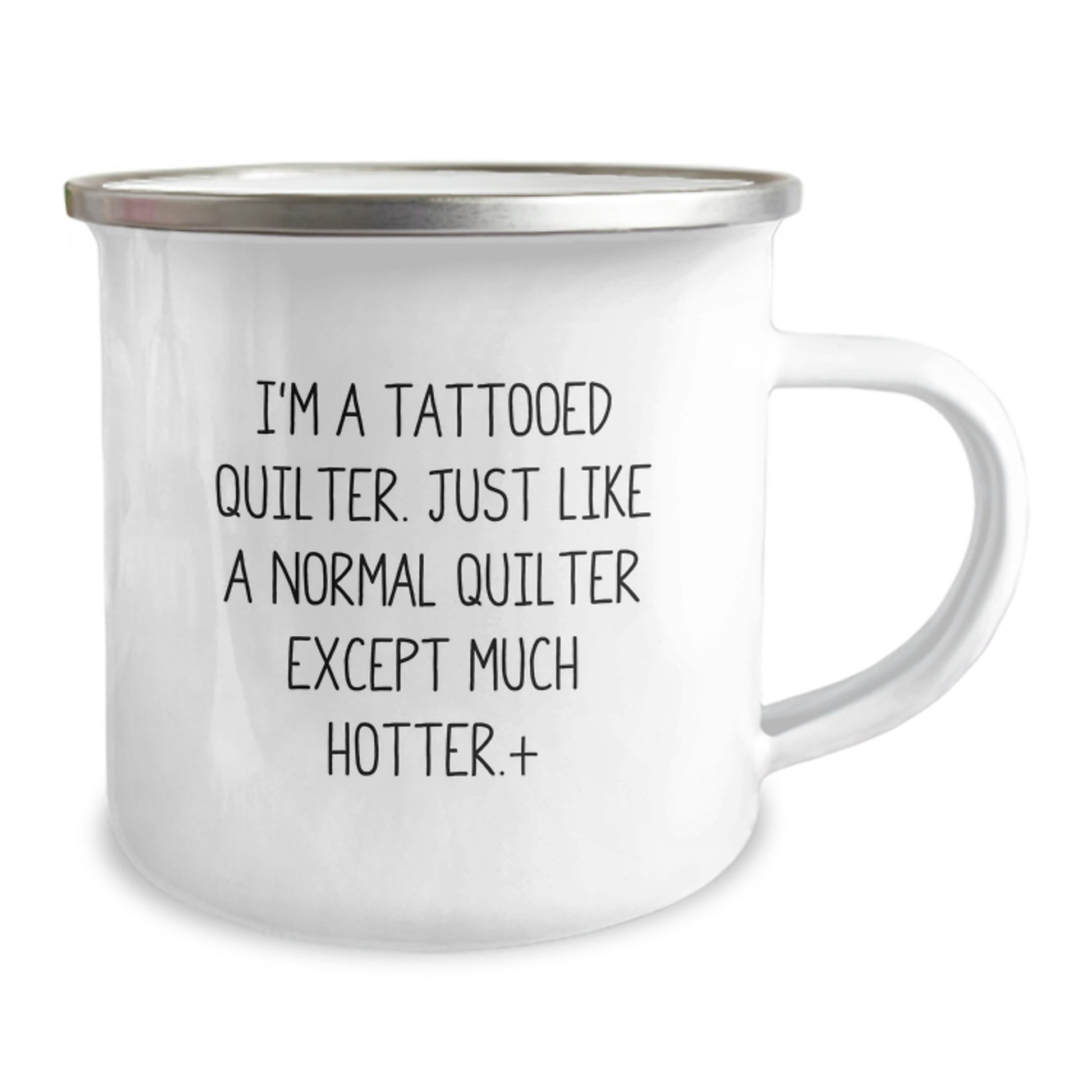 Funny Quilter Gifts, Birthday Unique Gifts for Quilter, Camping Mug with 'I'm A Tattooed Quilter' Design, Hot Quilter Lover Mug - Image 2