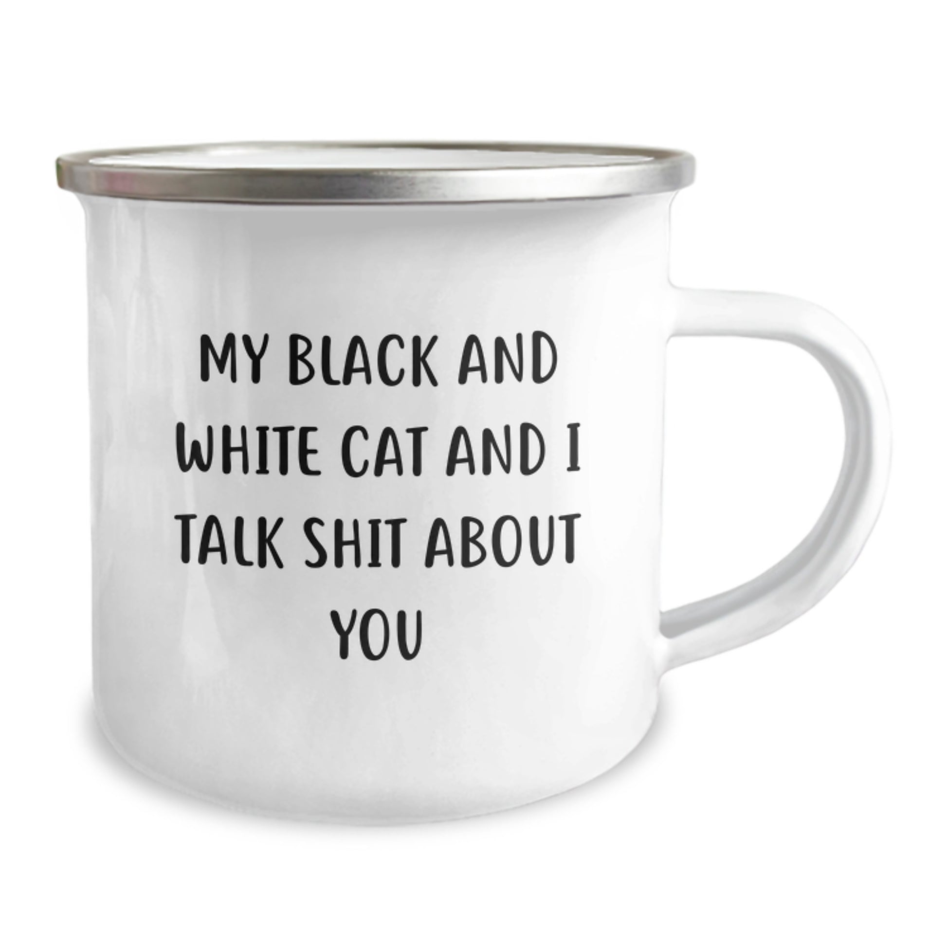 Funny Black and White Cat Gifts - My Black And White Cat And I Talk Shit About You Valentine's Unique Gifts from Friends to Black and White Cat Lovers - Image 2
