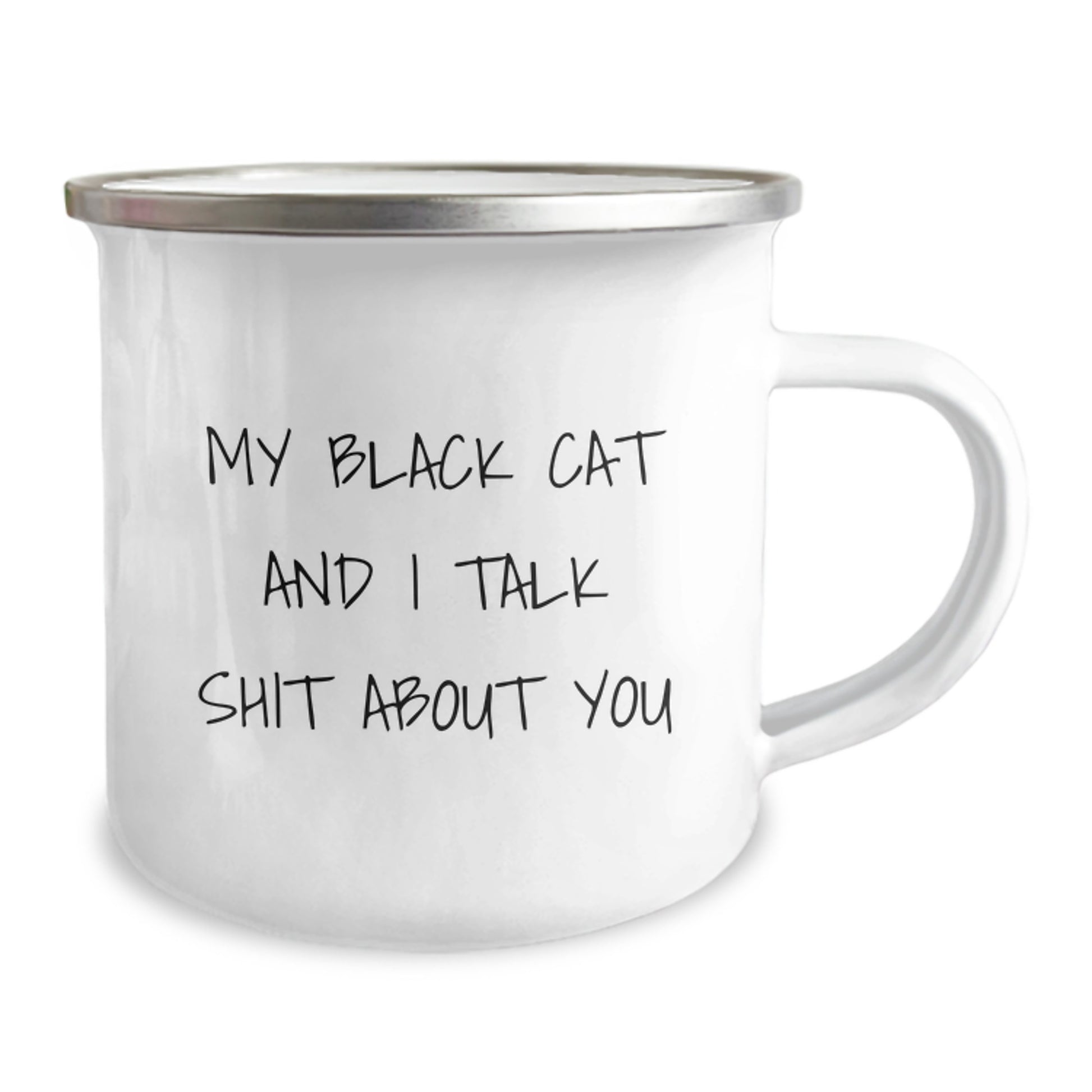 Black Cat Camping Mug - Funny Gift for Men from Friends at Christmas Time - Image 2