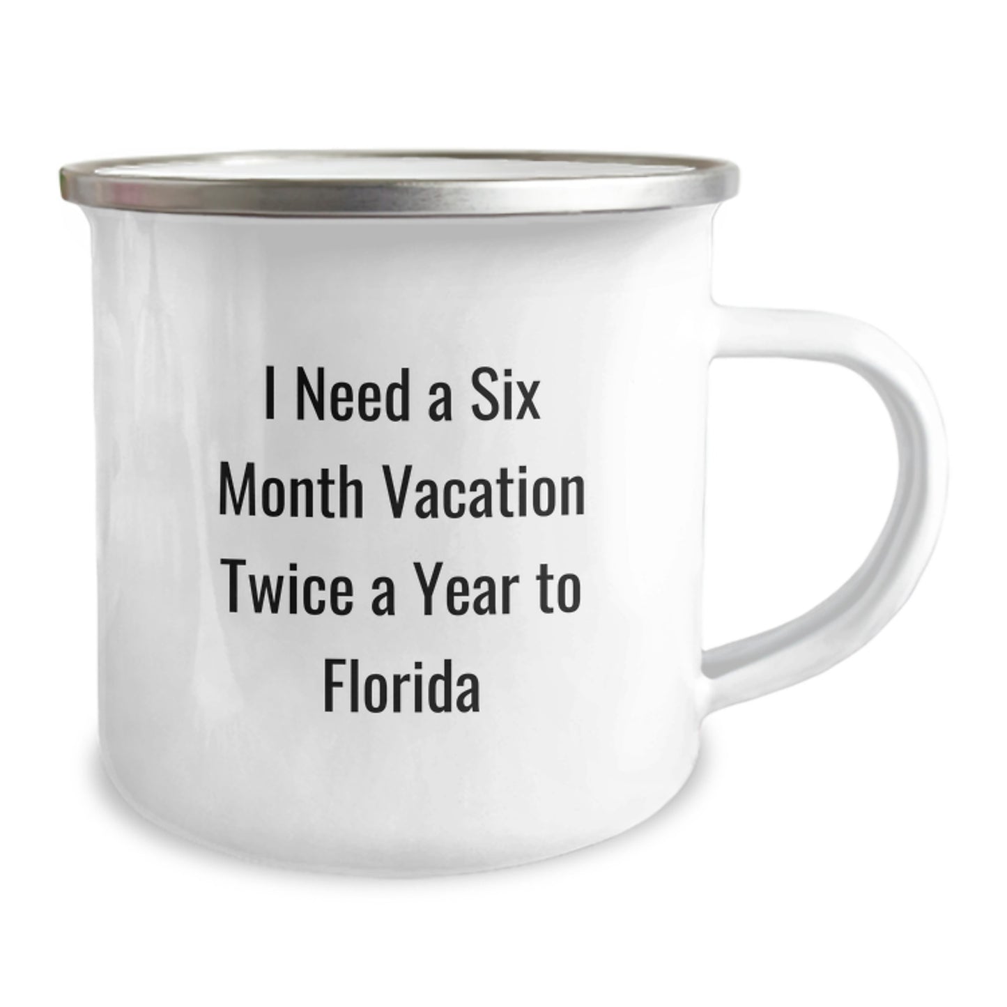 Florida Camping Mug, 'I Need A Six Month Vacation Twice A Year To Florida' Funny Birthday Unique Gifts for Friends from Florida Beach Lovers, Unique Camping Mug - Image 2