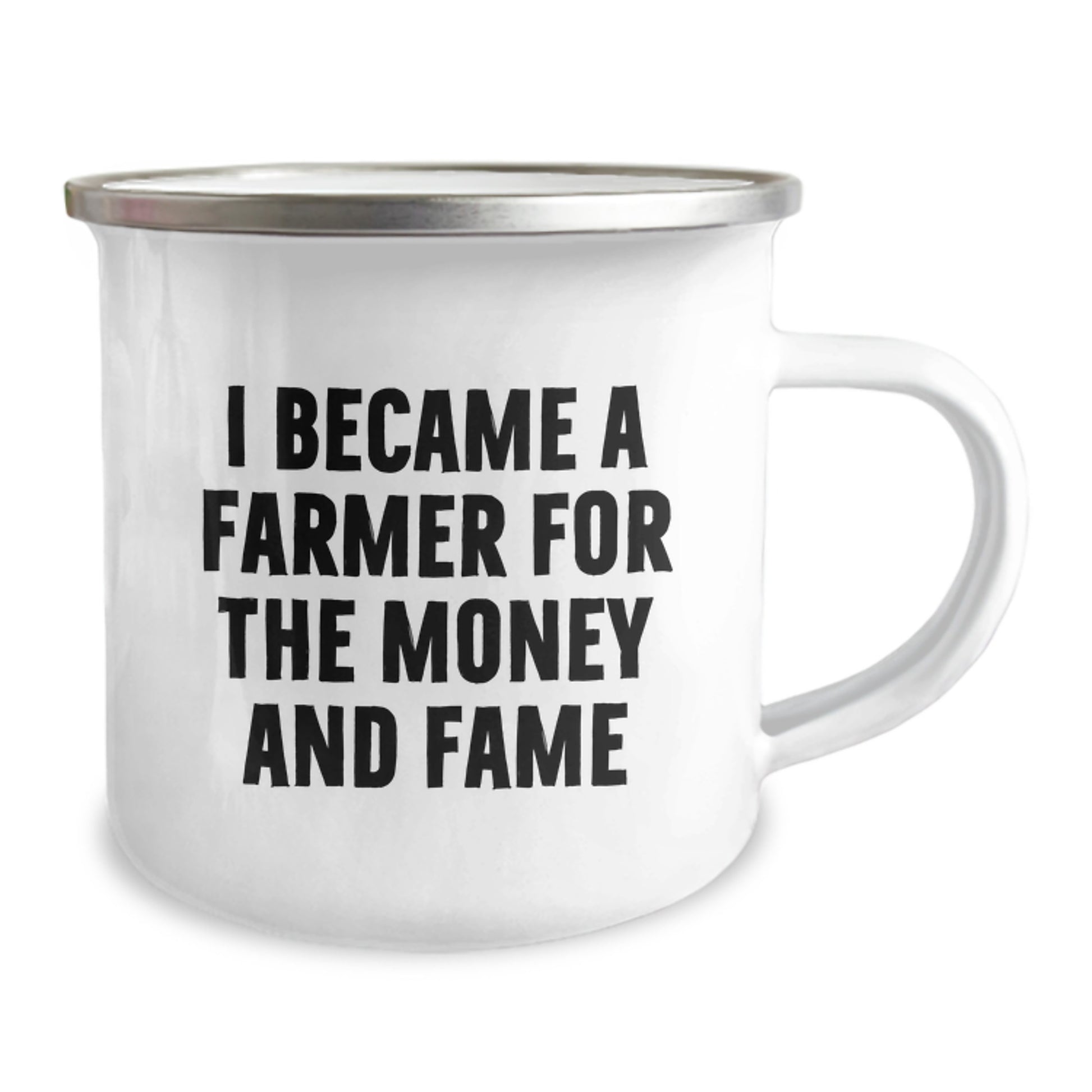 Funny Farmer Gifts for Birthdays - I Became A Farmer For The Money And Fame Camping Mug Gifts from Friends to Farmer - Image 2
