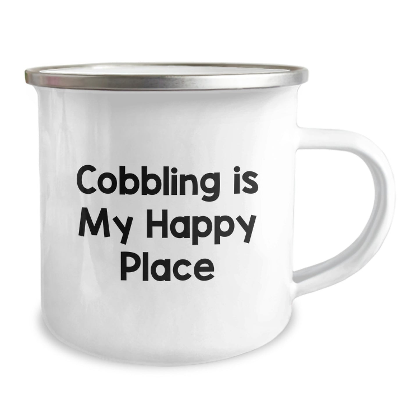 Cobbling Gifts for Friends, Funny 'Cobbling Is My Happy Place' Valentine's Camping Mug for Women, 12 oz Stainless Steel - Image 2