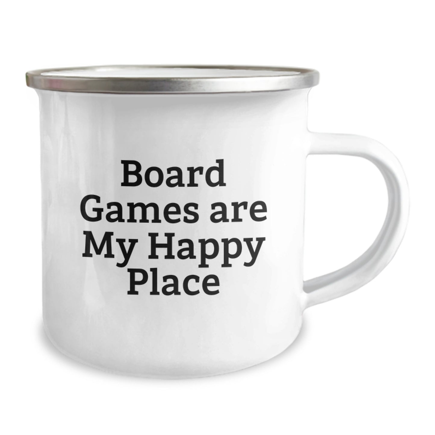 Camping Mug with Funny Quote 'Board Games Are My Happy Place', Gifts for Board Game Lovers, Valentine's Unique Gifts from Friends and Family - Image 2