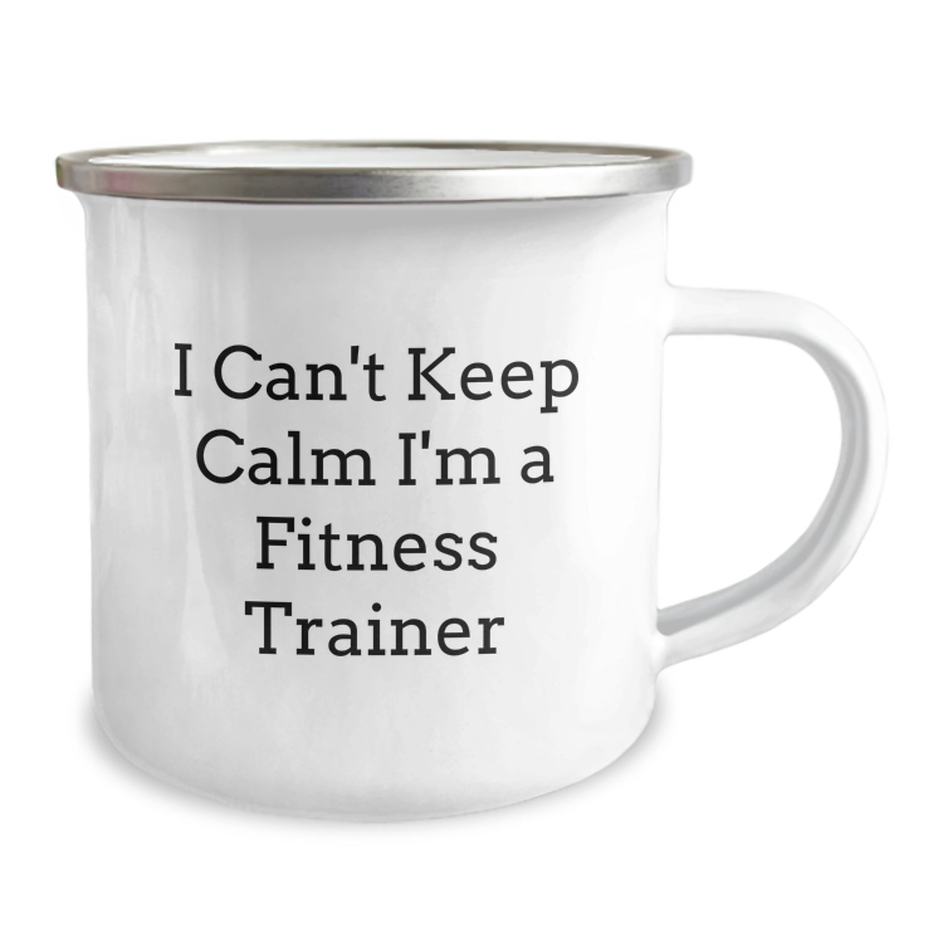 Funny Fitness Trainer Gifts for Christmas - 'I Can't Keep Calm I'm A Fitness Trainer' Camping Mug, Unique Presents from Men to Women - Image 2