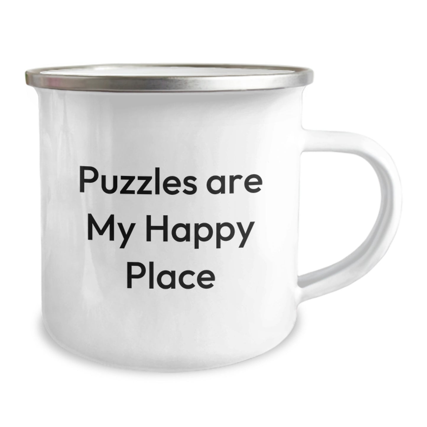 Puzzles Gifts for Puzzles Lovers, Funny 'Puzzles Are My Happy Place' Valentine's Unique Camping Mug for Men Women Friends Family - Image 2