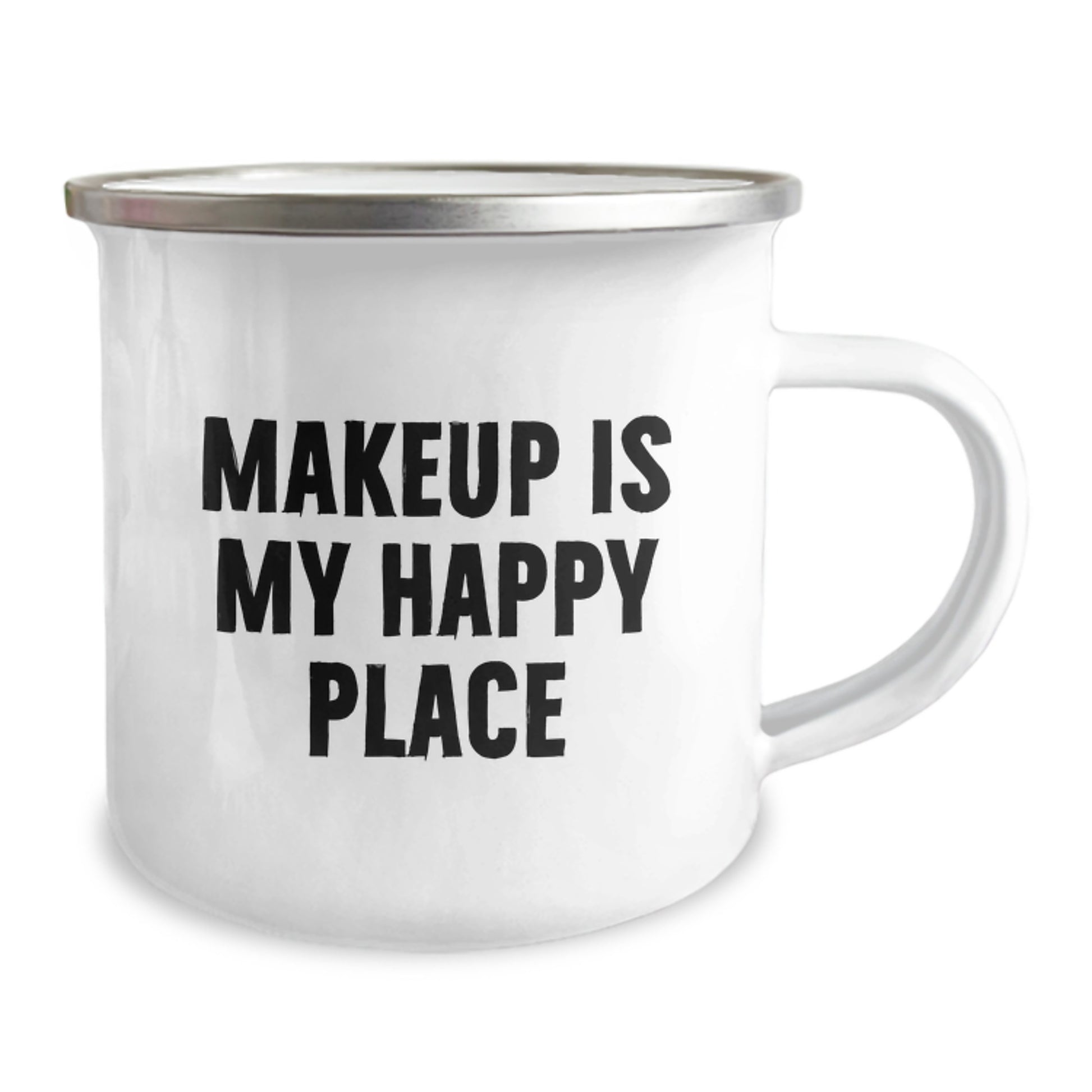 Funny Makeup Lovers Gifts from Friends Women for Christmas, Makeup Camping Mug with Enamel Finish, Inspirational Quote Makes Her Smile - Image 2