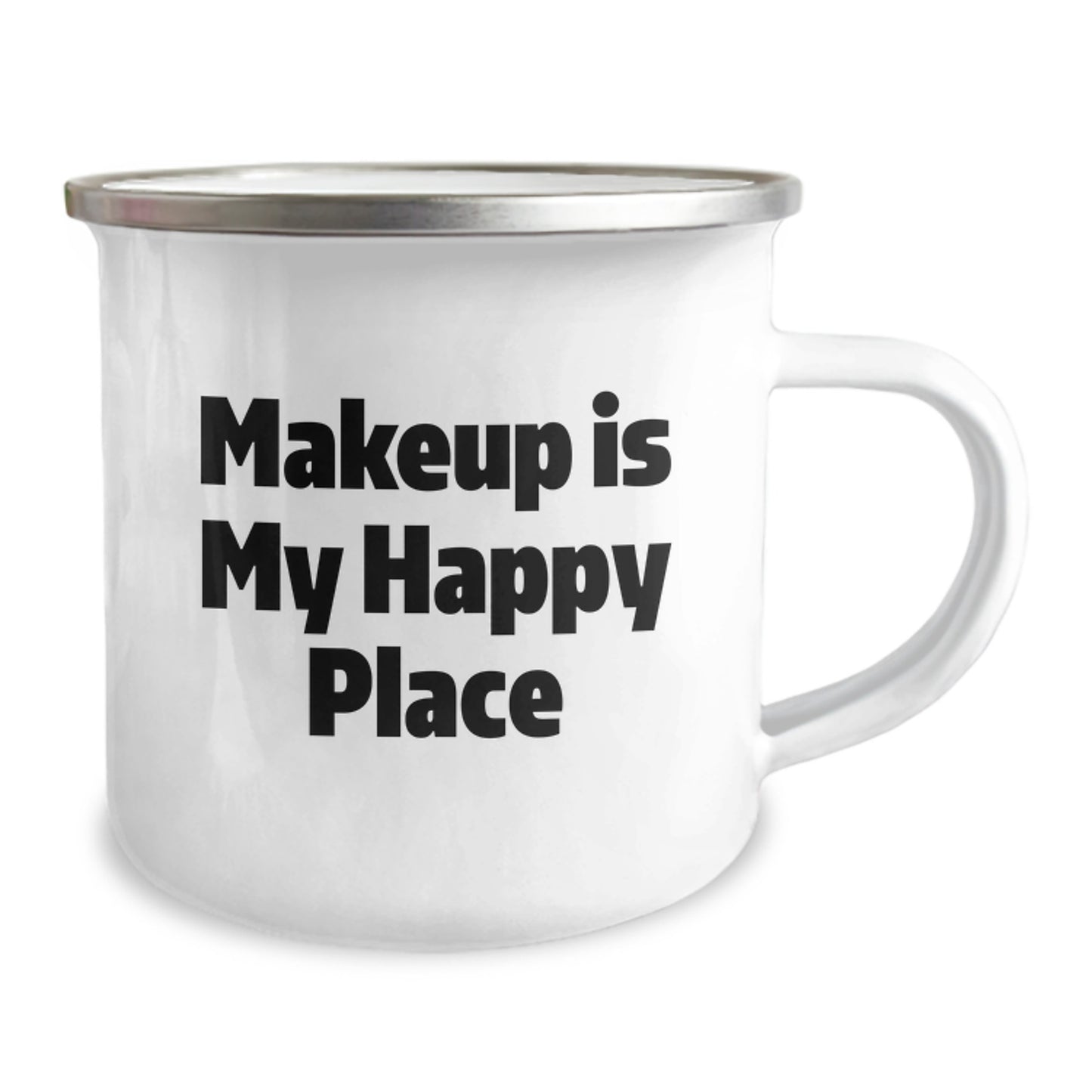 Funny Makeup Lovers Gifts from Women to Friends Camping Mug, Perfect Christmas Unique Makeup Makeup Gifts for Women, Makeup Is My Happy Place - Image 2