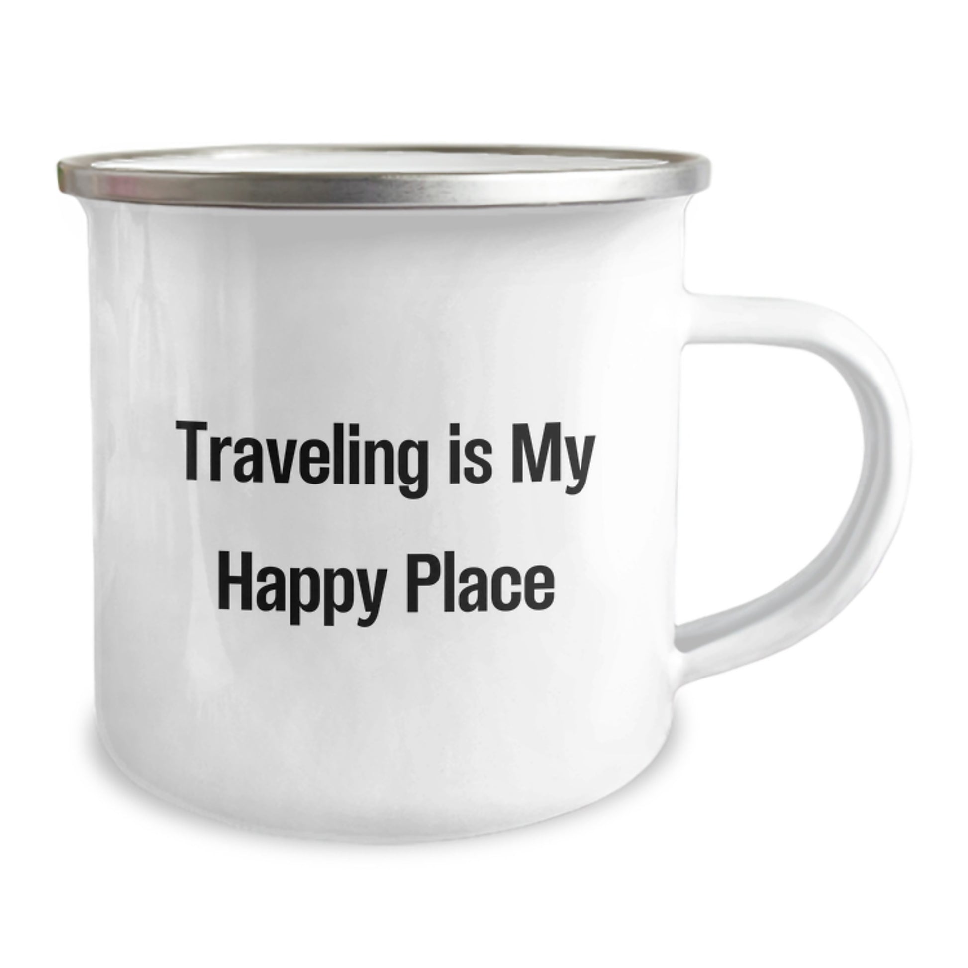 Traveling Is My Happy Place Funny Camping Mug Gifts for Traveling Friends from Men - Image 2