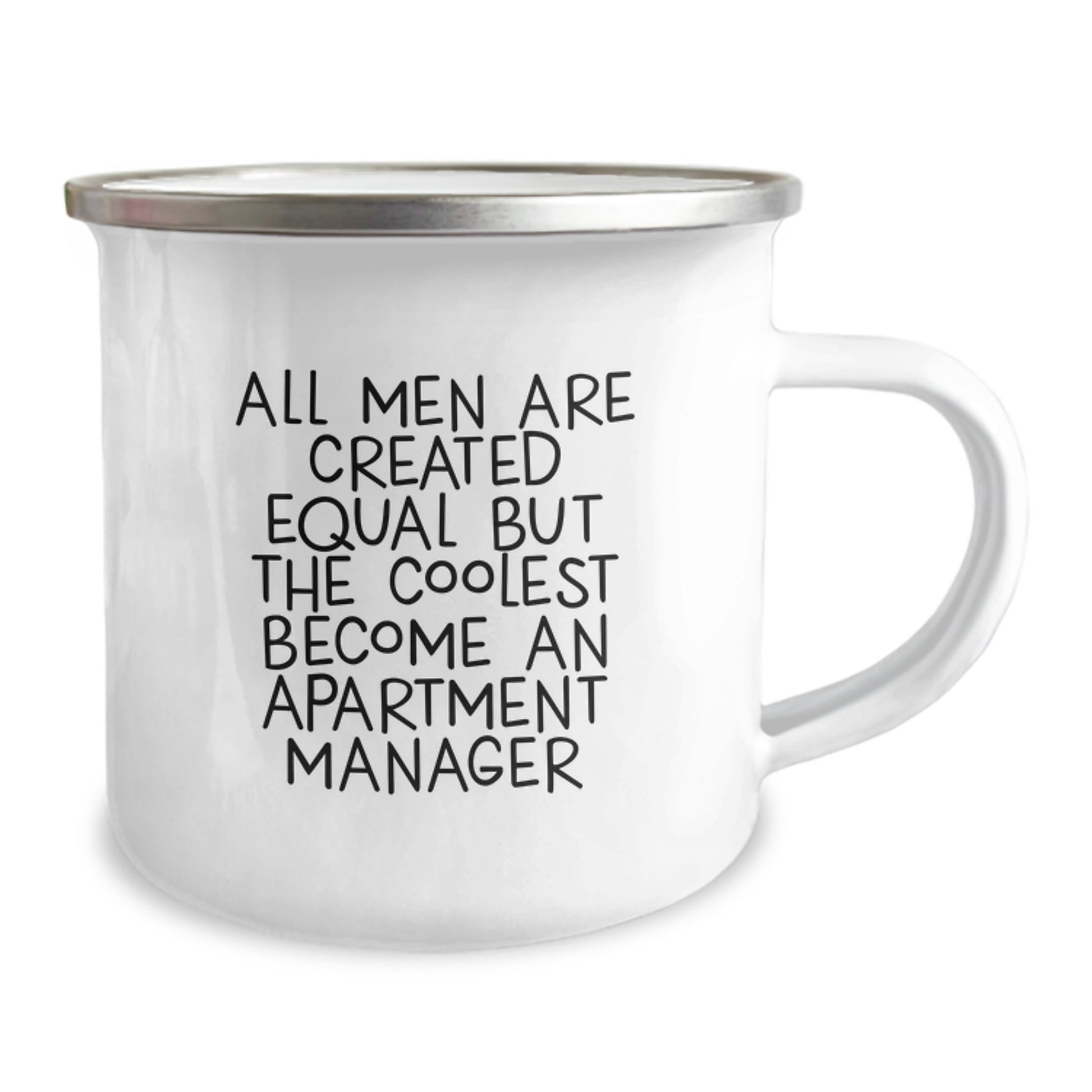 Funny Apartment Manager Gifts from Men - Unique Mother's Day Unique Camping Mug for Apartment Manager Enthusiasts - 'All Men Are Created Equal But The Coolest Become An Apartment Manager' Quote - Image 2