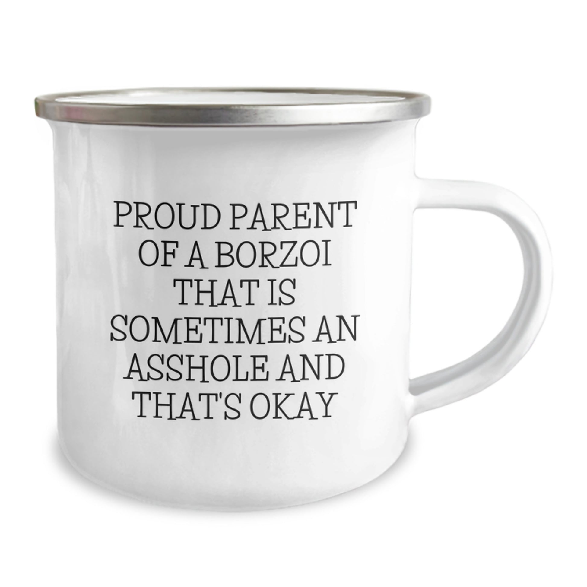 Funny Borzoi Dog Gifts for Mom from Family - Proud Parent Camping Mug - Image 2
