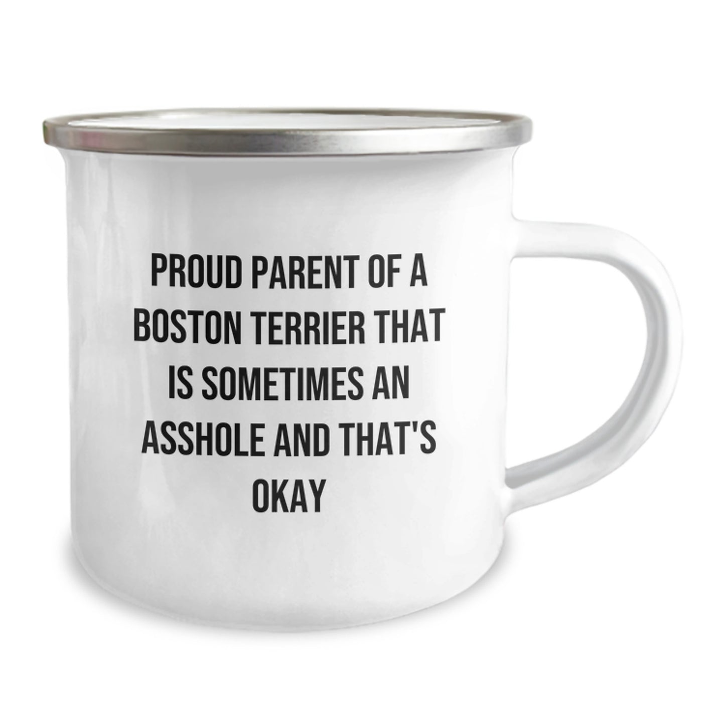 Boston Terrier Dog Camping Mug - Proud Parent Funny Quote - Unique Valentine's Gifts from Friends to Family - Image 2