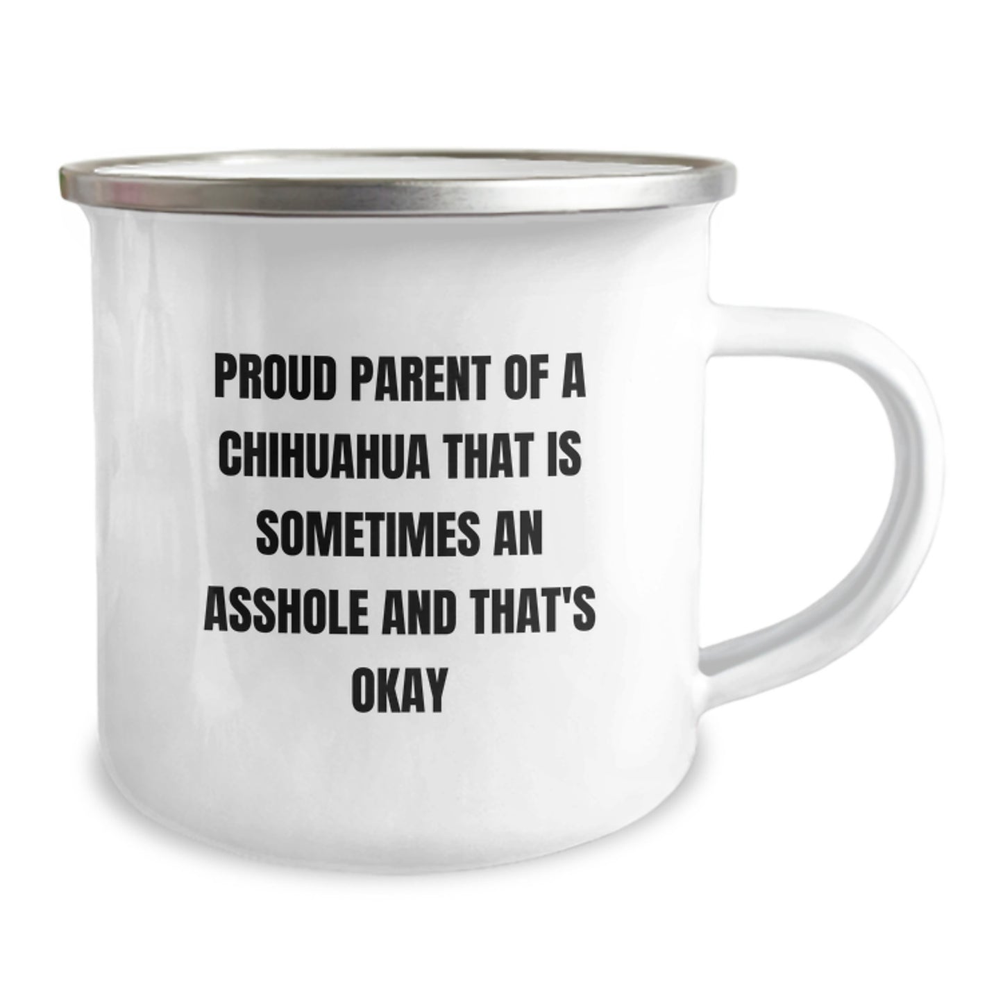 Funny Chihuahua Dog Gifts for Men from Proud Parent Friends on Valentine's Stainless Steel Camping Mugs - Image 2