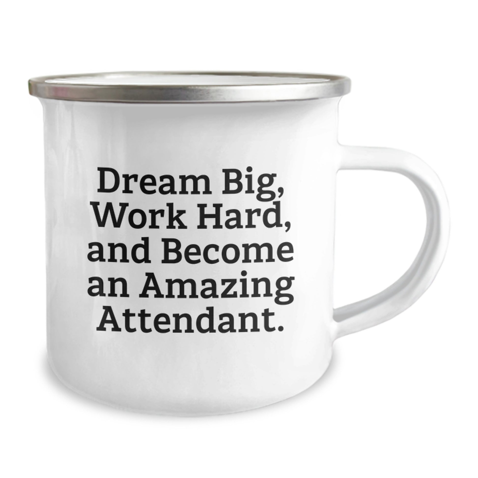 Funny Attendant Camping Mug Gifts from Friends - Dream Big Work Hard Quote Birthday Unique Ideas for Attendant Men - Image 2