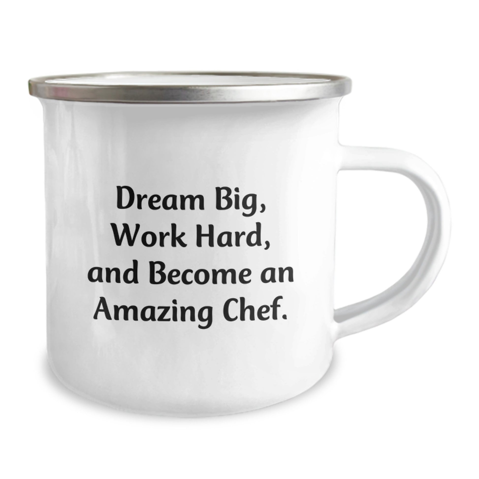 Inspiring Chef Gifts from Friends and Family - Camping Mug - 'Dream Big, Work Hard, And Become An Amazing Chef' - Image 2