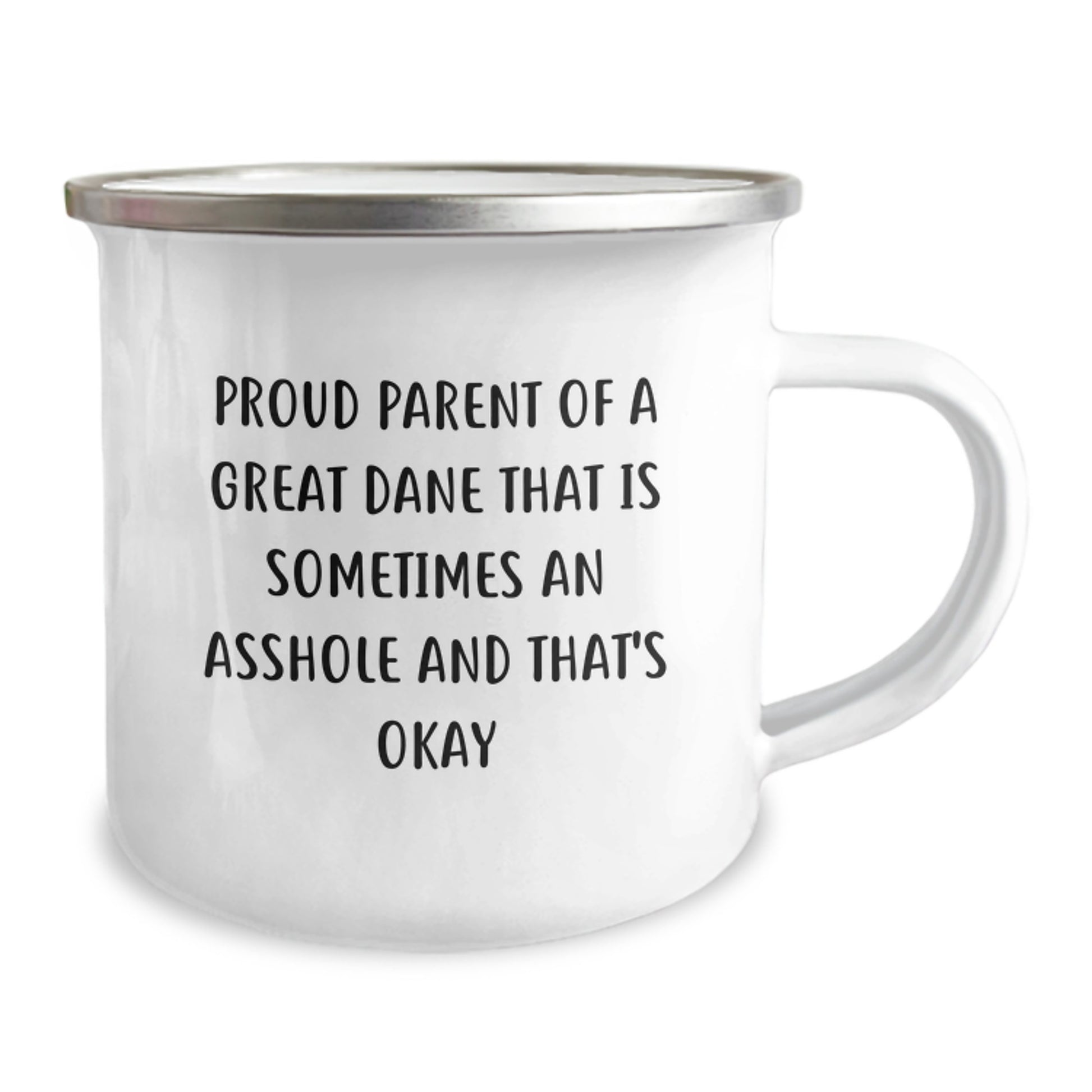 Funny Great Dane Dog Camping Mug Gifts from Men to Family Members on Valentine's - Proud Parent of a Great Dane That's Sometimes an Asshole Mugs - Image 2