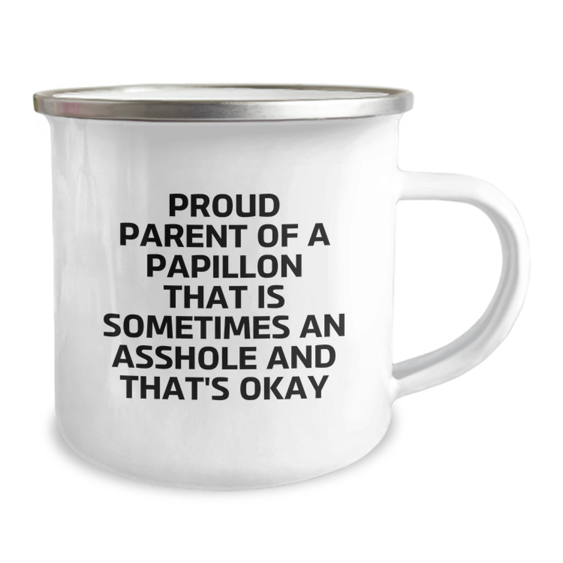 Funny Papillon Dog Gifts for Men, Camping Mug with Proud Parent Quote - Gifts from Dad to Papillon Dog Lover on Father's Day - Image 2