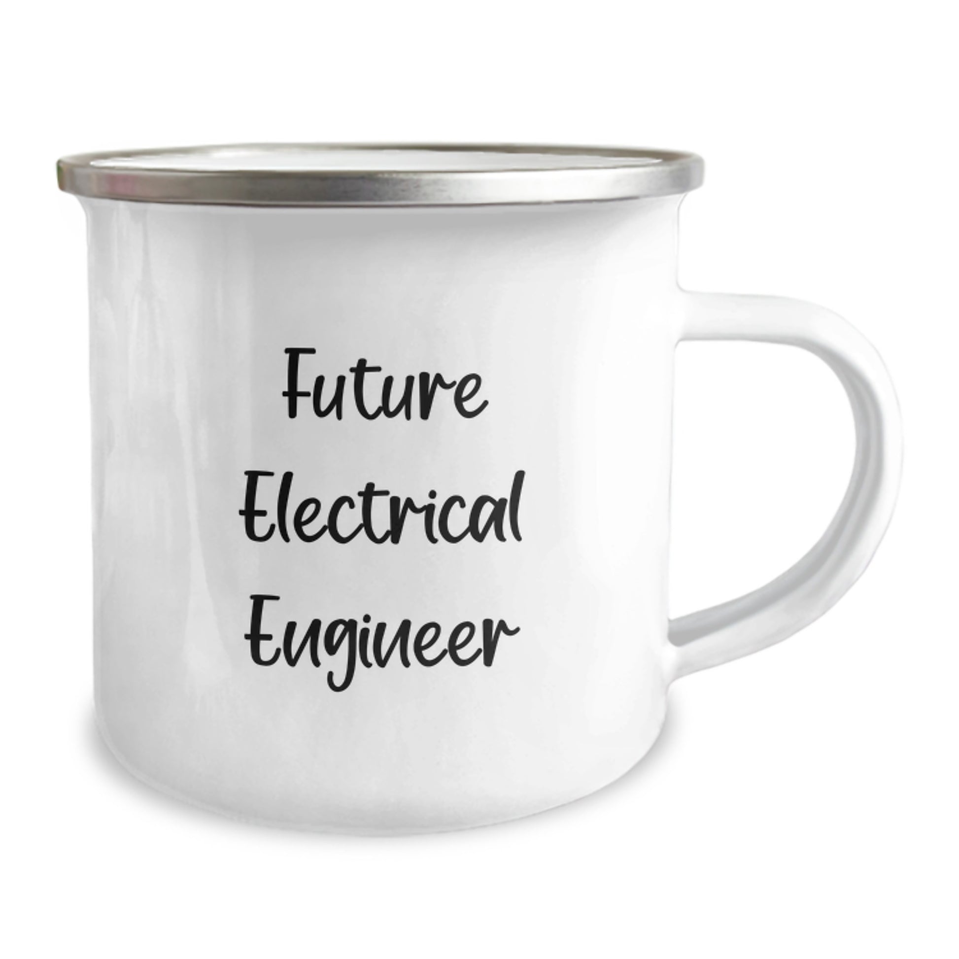 Funny Future Electrical Engineer Gifts from Friends for Graduate Electrical Engineer, Enamel Camping Mug, Unique Graduation Gifts - Image 2