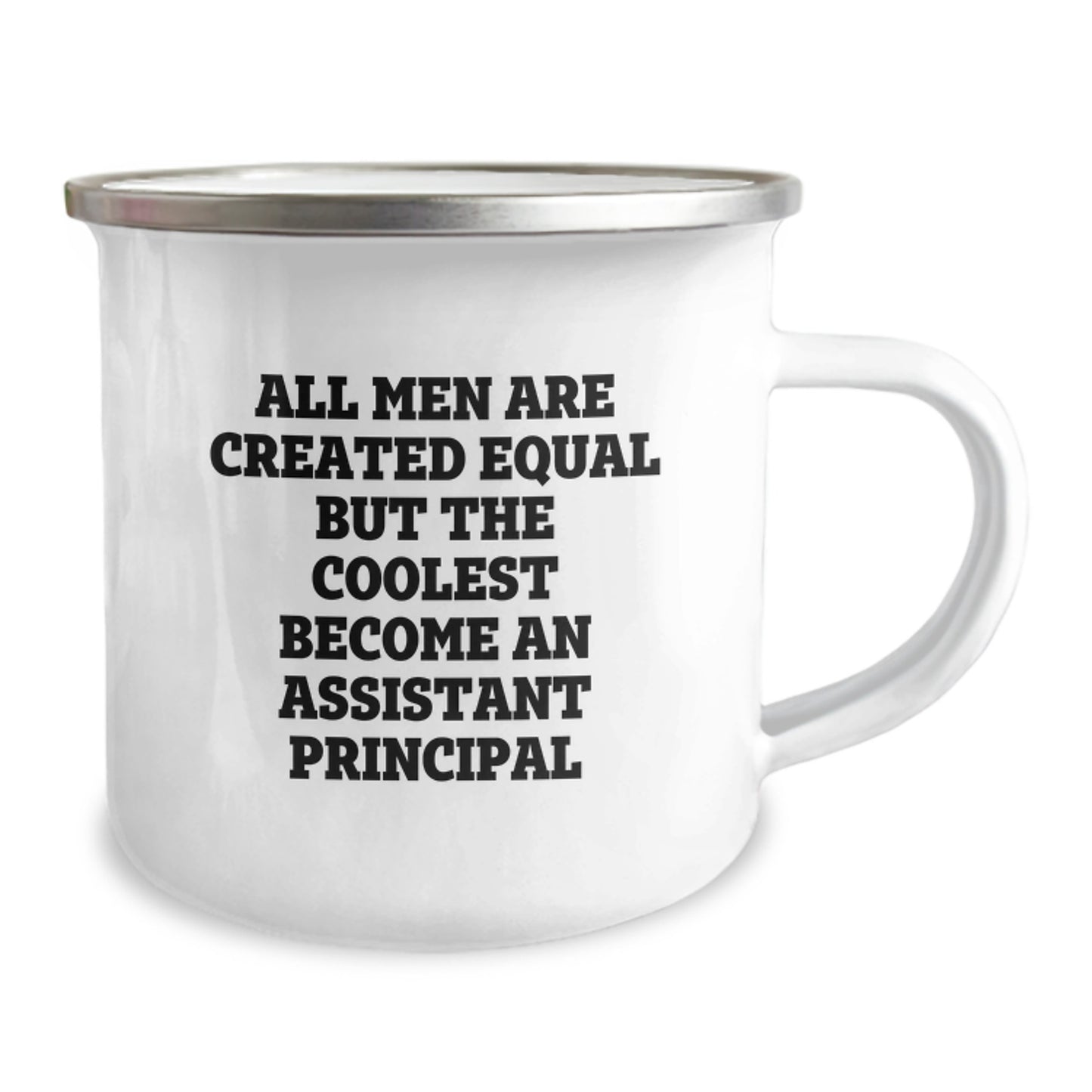 Funny Assistant Principal Gifts for Men, Camping Mug with 'All Men Are Created Equal But The Coolest Become An Assistant Principal' Quote, Perfect Unique Gifts from Friends or Family - Image 2