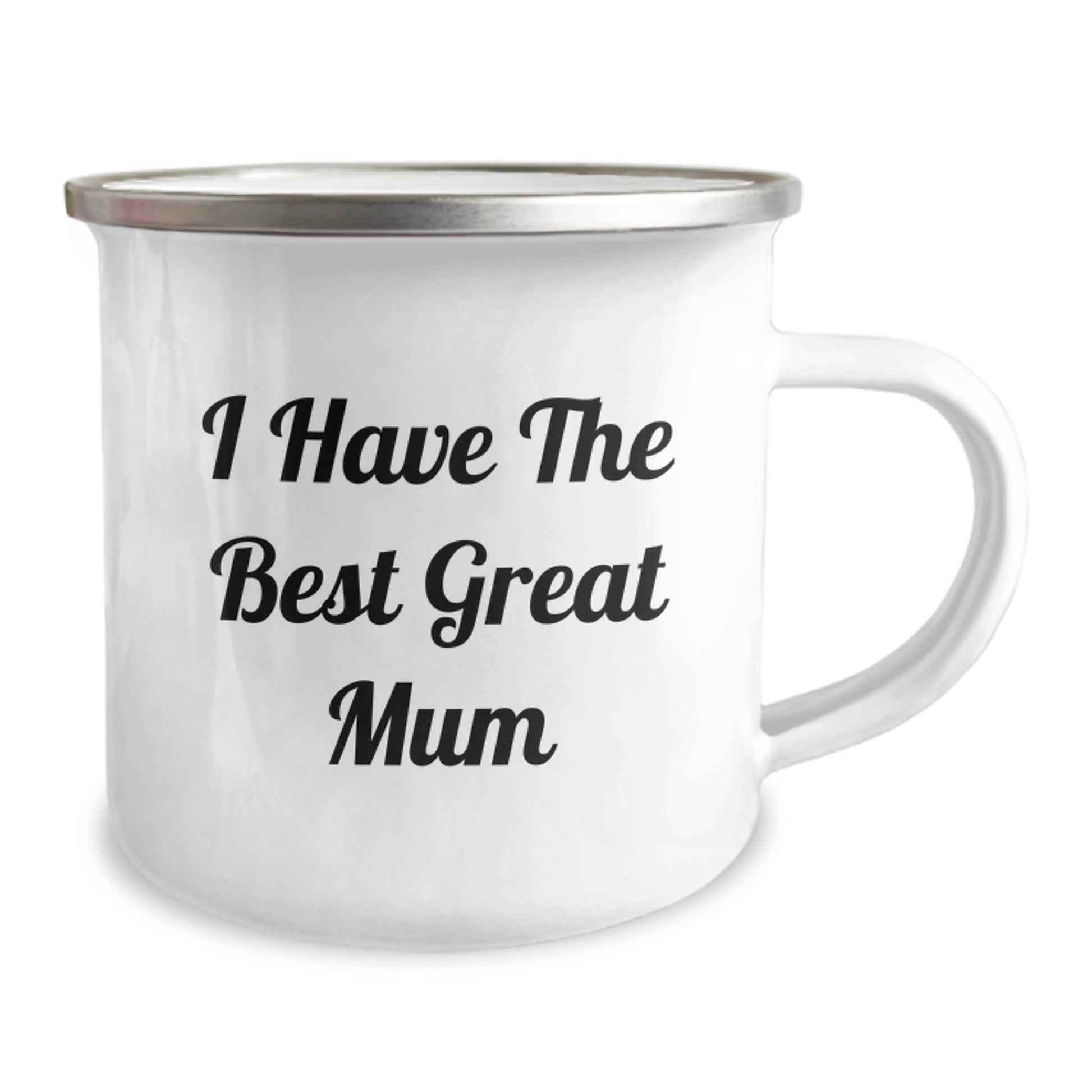 Funny Mum Camping Mug Gifts from Family for Fathers Day, Great Mum Quote Enamel Finish, 12 oz Stainless Steel - Image 2