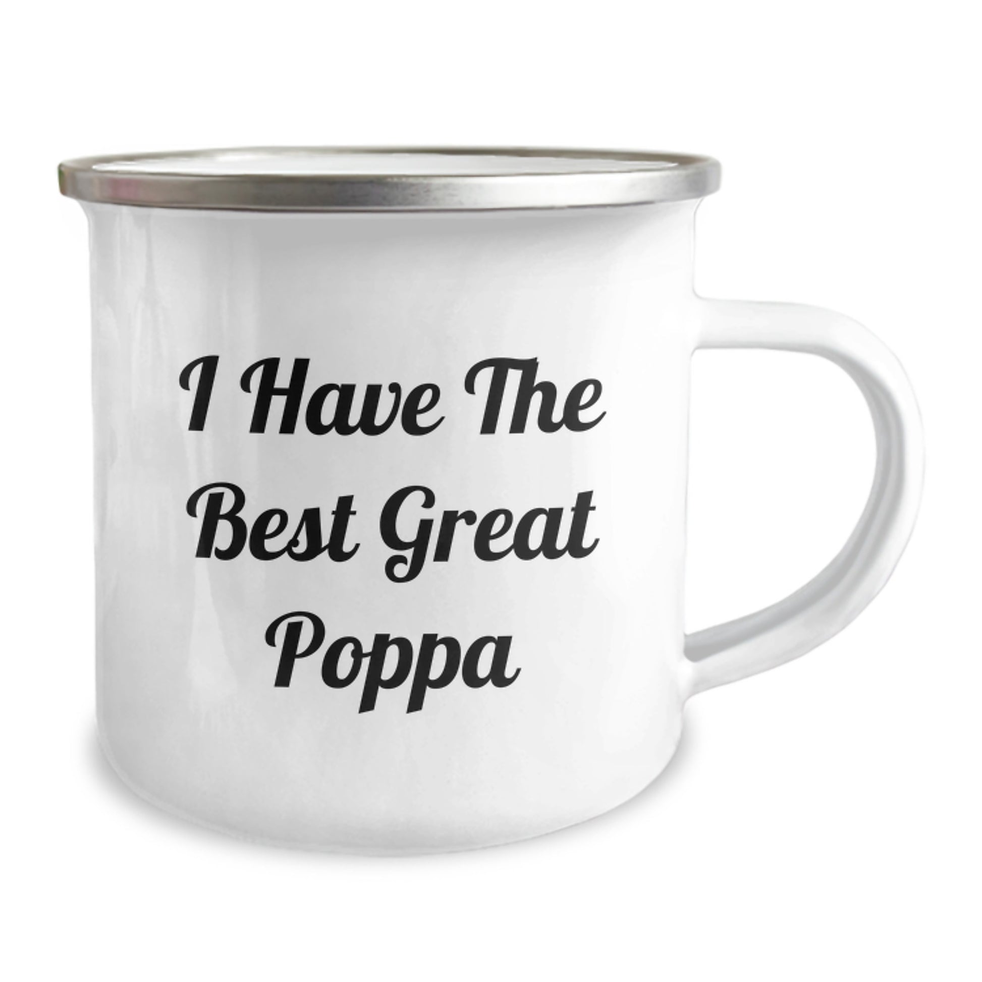 Gifts for Poppa Funny Camping Mug I Have The Best Great Poppa Stainless Steel Enamel Finish - Image 2
