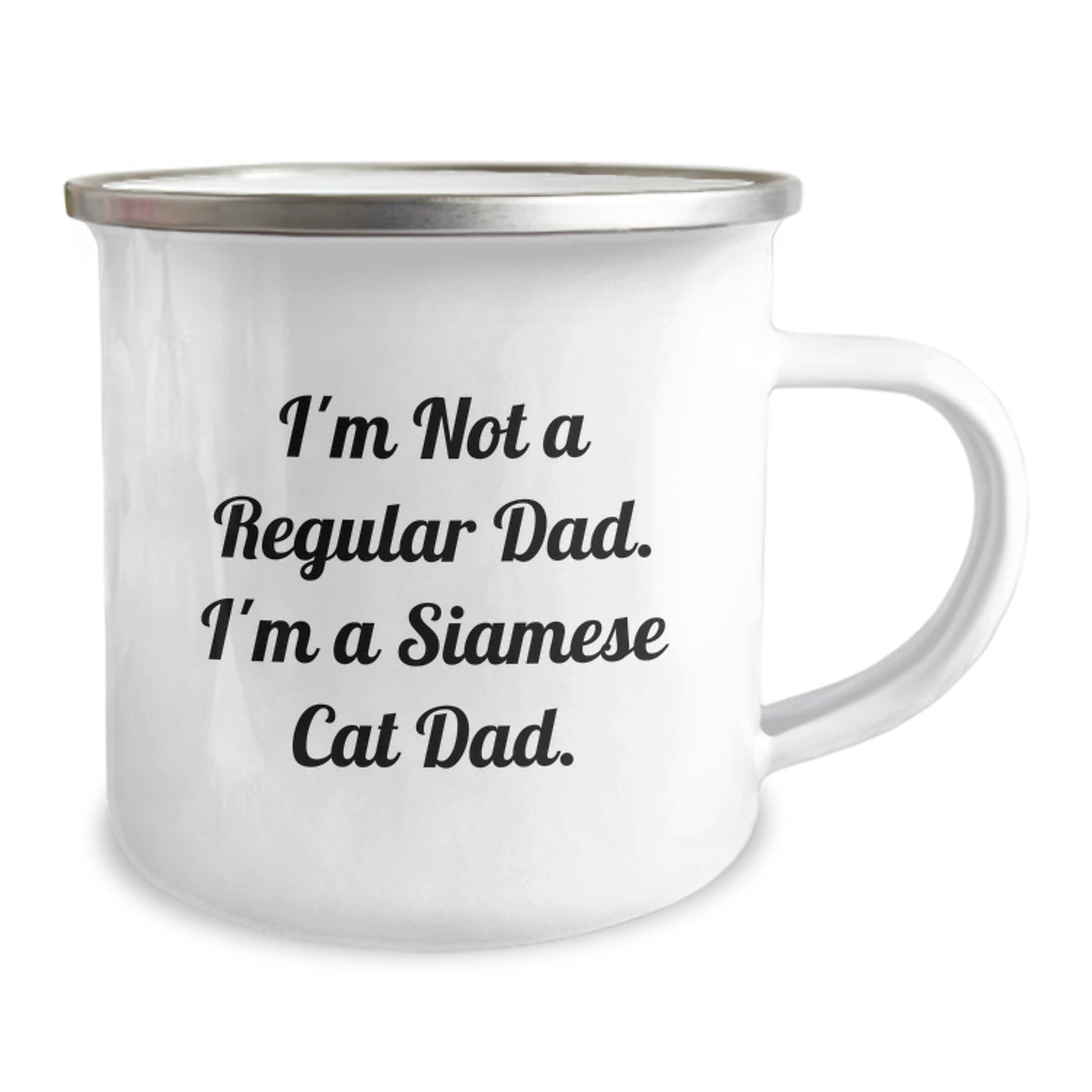 Funny Siamese Cat Dad Gifts from Men to Family for Graduation Unique Mugs, Siamese Cat Lover Camping Mug for Dad, I'm Not A Regular Dad. I'm A Siamese Cat Dad. - Image 2