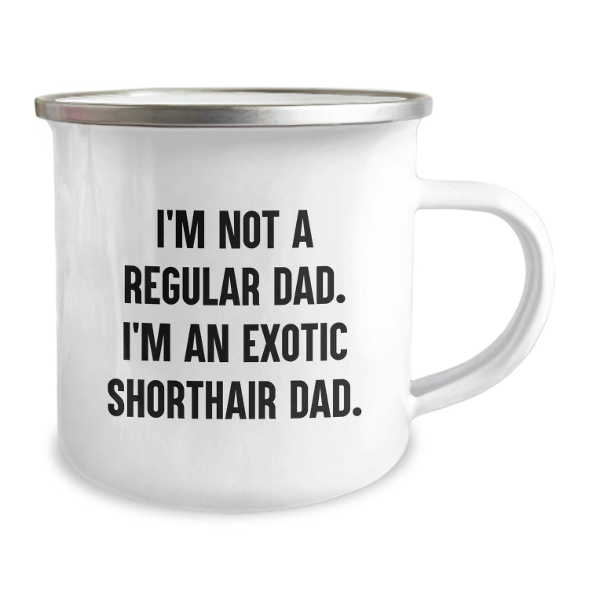 Funny Exotic Shorthair Cat Gifts for Men - 'I'm Not A Regular Dad. I'm An Exotic Shorthair Dad.' Birthday Unique Gifts from Dad to Exotic Shorthair Cat Lover Camping Mug - Image 2