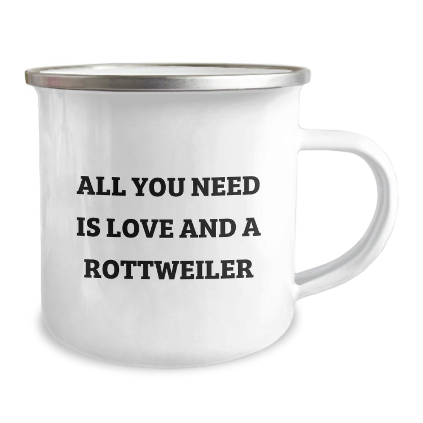 Rottweiler Dog Lover Gifts from Friends - Camping Mug All You Need Is Love - Unique Birthday Unique Gifts for Rottweiler Dog Owner - Image 2