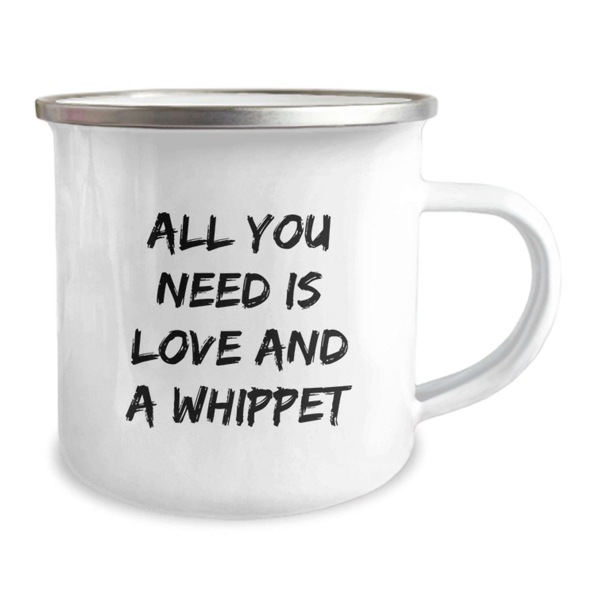 Whippet Dog Lover Gifts from Family for Birthday Unique Whippet Dog Camping Mug, Funny Quote All You Need Is Love And A Whippet, Stainless Steel Enamel Finish - Image 2