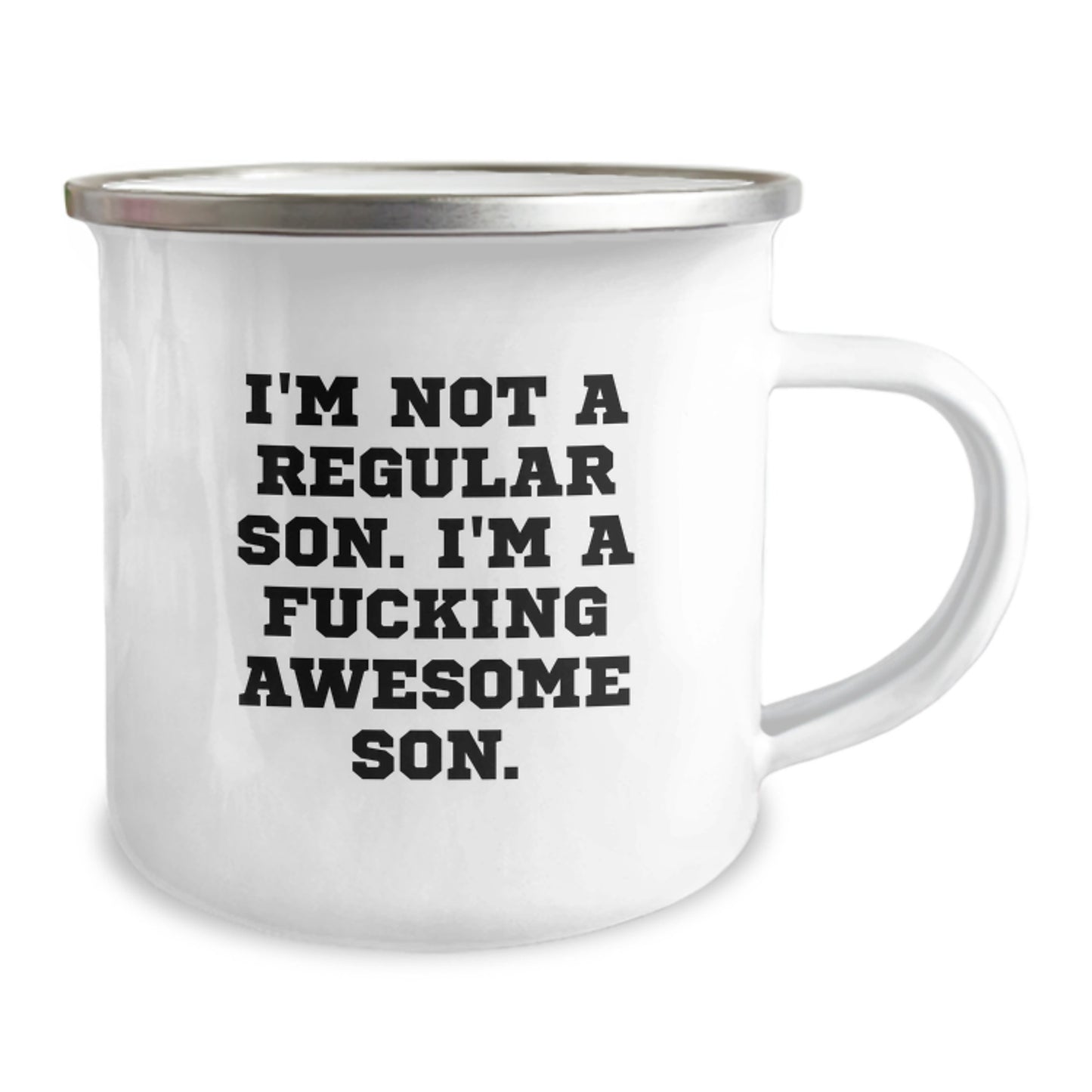 Funny Son Gifts for Him, Inspirational Camping Mug, I'm Not A Regular Son. I'm A F--king Awesome Son., Gifts from Dad for Son on Christmas Unique Gifts - Image 2