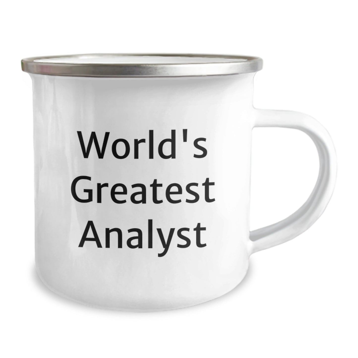 Funny Analyst Gifts from Family for Graduation Unique Mugs 'World's Greatest Analyst' Enamel Camping Mug, 12 oz Stainless Steel, Perfect for Analyst Men, Women, Friends, Coworkers - Image 2
