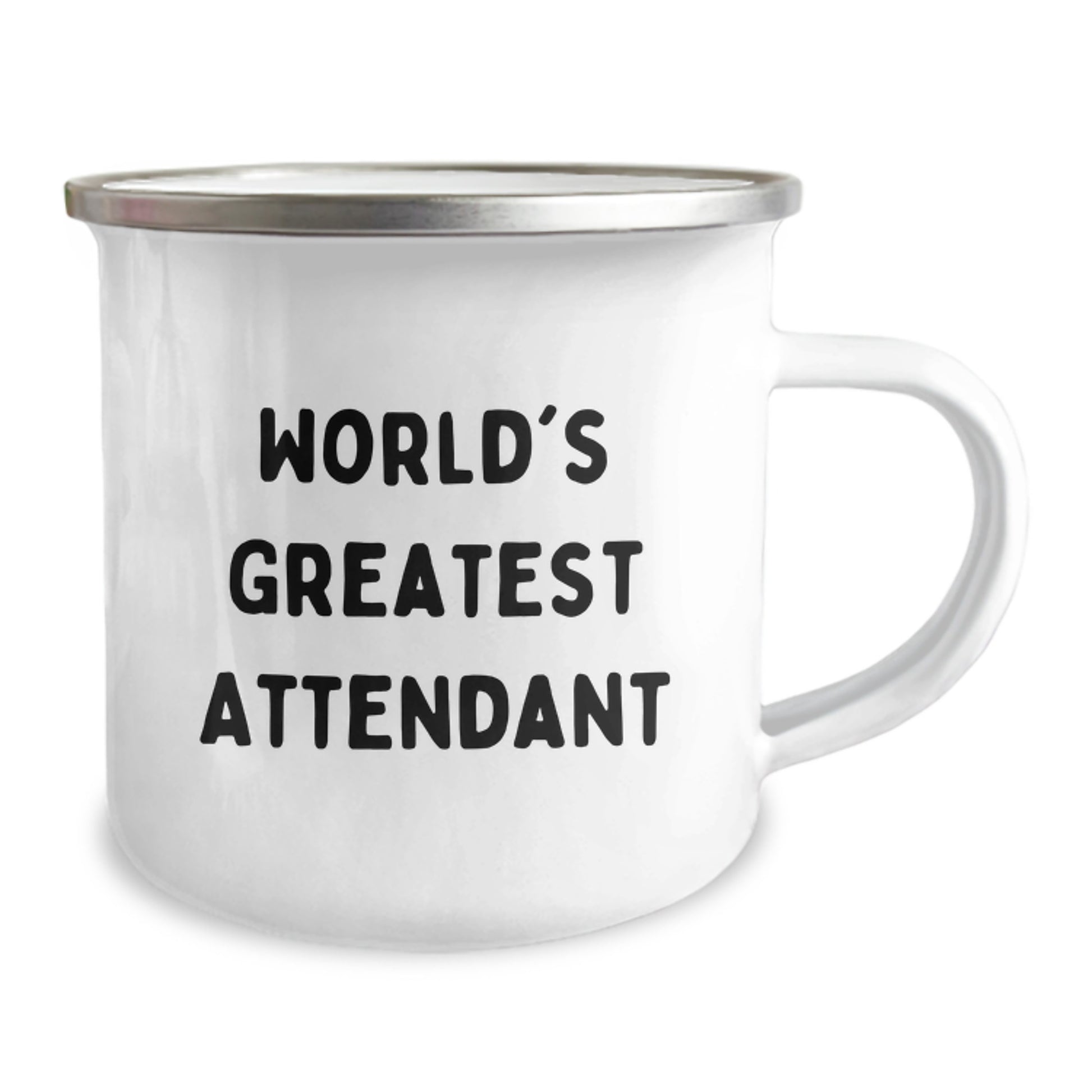 Funny Quote Gifts from Friends for Attendant Camping Mug, World's Greatest Attendant Valentine's Unique Gifts, Stainless Steel Mug with Enamel Finish - Image 2