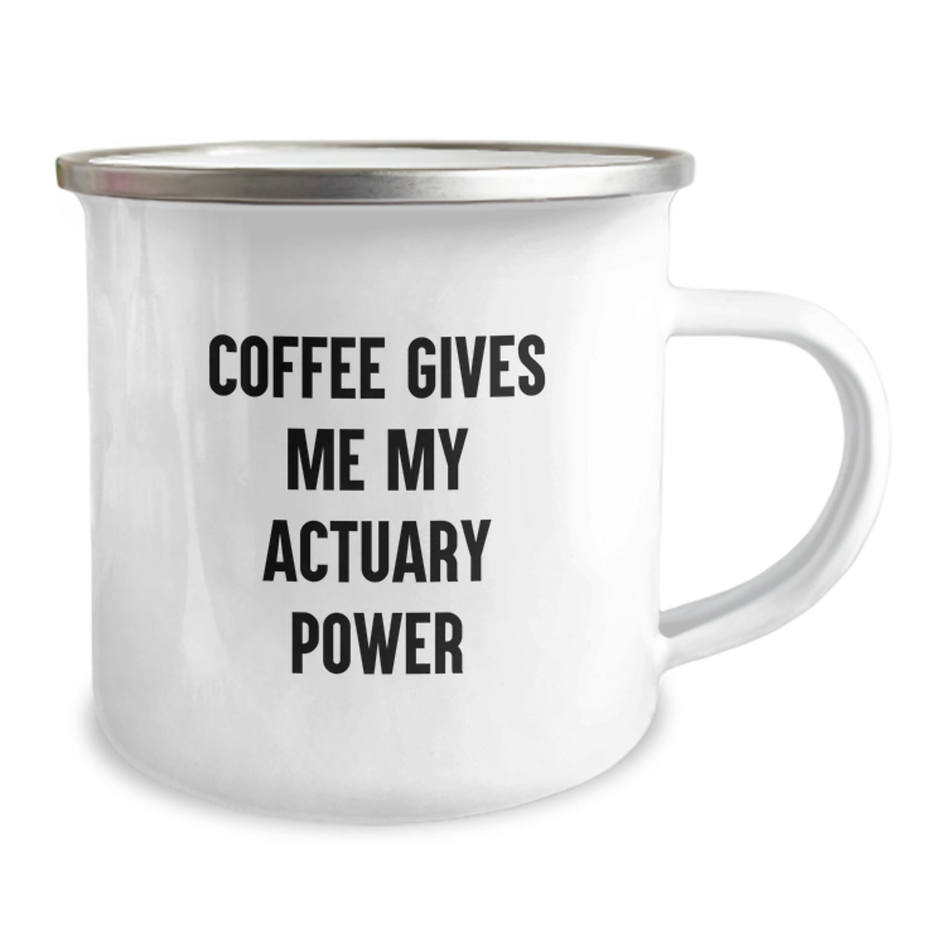 Funny Actuary Gifts for Him - 'Coffee Gives Me My Actuary Power' Camping Mug, Unique Graduation Gift for Actuaries, Office Mates, Coworkers, or Friends - Image 2