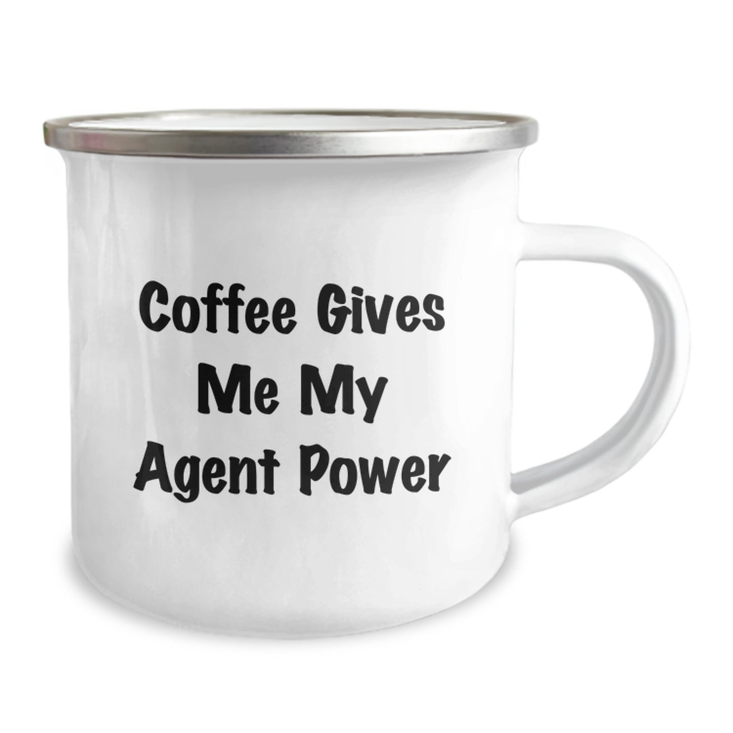 Funny Agent Gifts from Friends, Unique Camping Mug for Graduation, Coffee Gives Me My Agent Power - Image 2