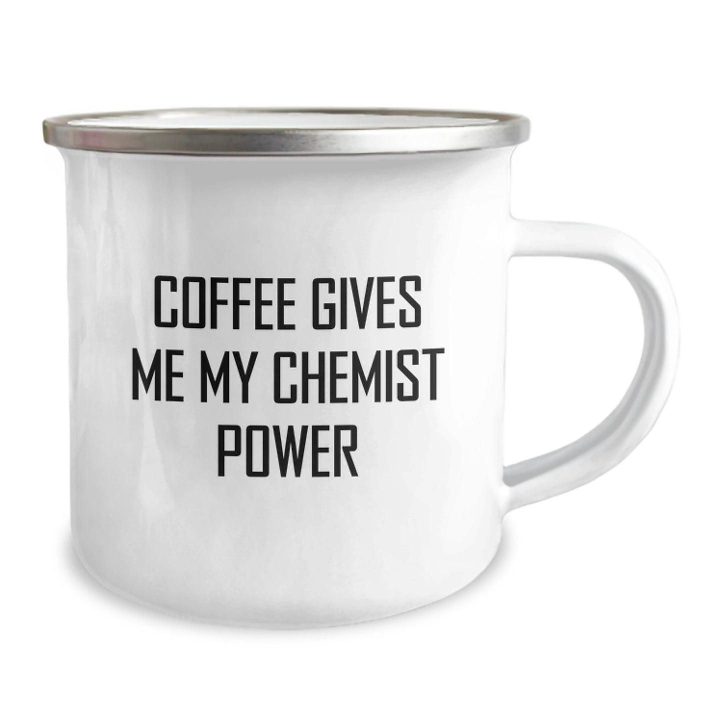 Chemist Inspired Funny Camping Mug Gifts from Friends for Graduation, Coffee Gives Me My Chemist Power, Unique Chemist Gift for Chemists - Image 2