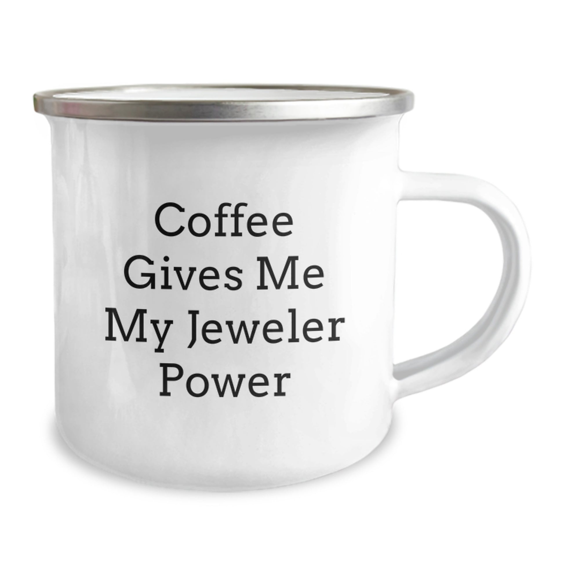 Funny Jeweler Gifts for Men from Family - 'Coffee Gives Me My Jeweler Power' Camping Mug, Christmas Unique Presents - Image 2