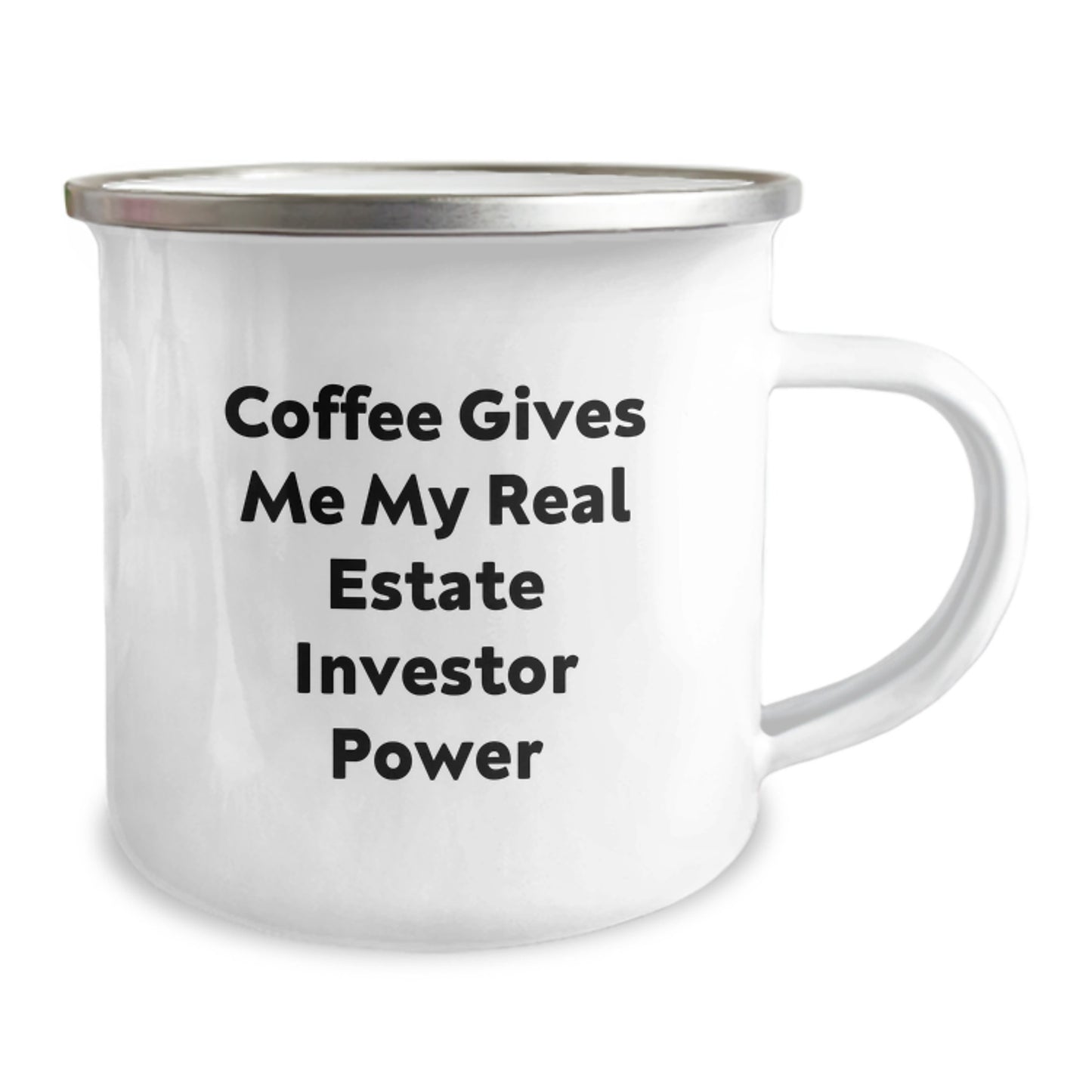 Funny Real Estate Investor Birthday Unique Gifts from Family, Camping Mug, Coffee Gives Me My Real Estate Investor Power, Unique Birthday Unique Gifts for Real Estate Investor Friends and Family - Image 2