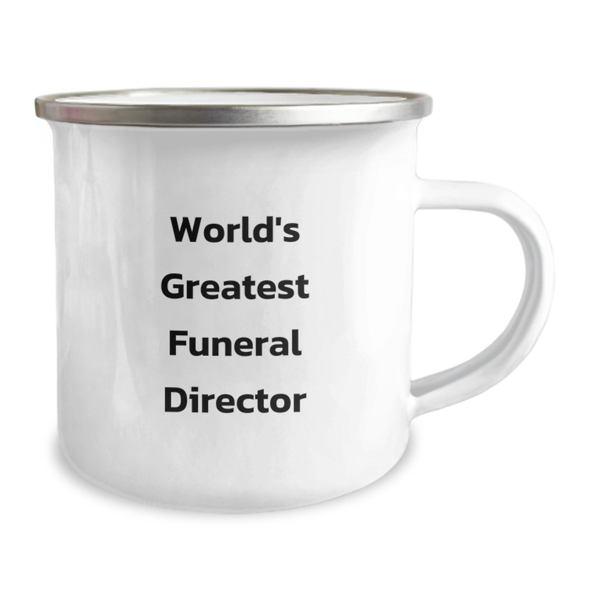 Funny Gifts from Men to the World's Greatest Funeral Director Christmas Unique Gifts, Perfect for Funeral Director Friends, Enamel Camping Mug for Funeral Director, 12 oz Stainless Steel - Image 2