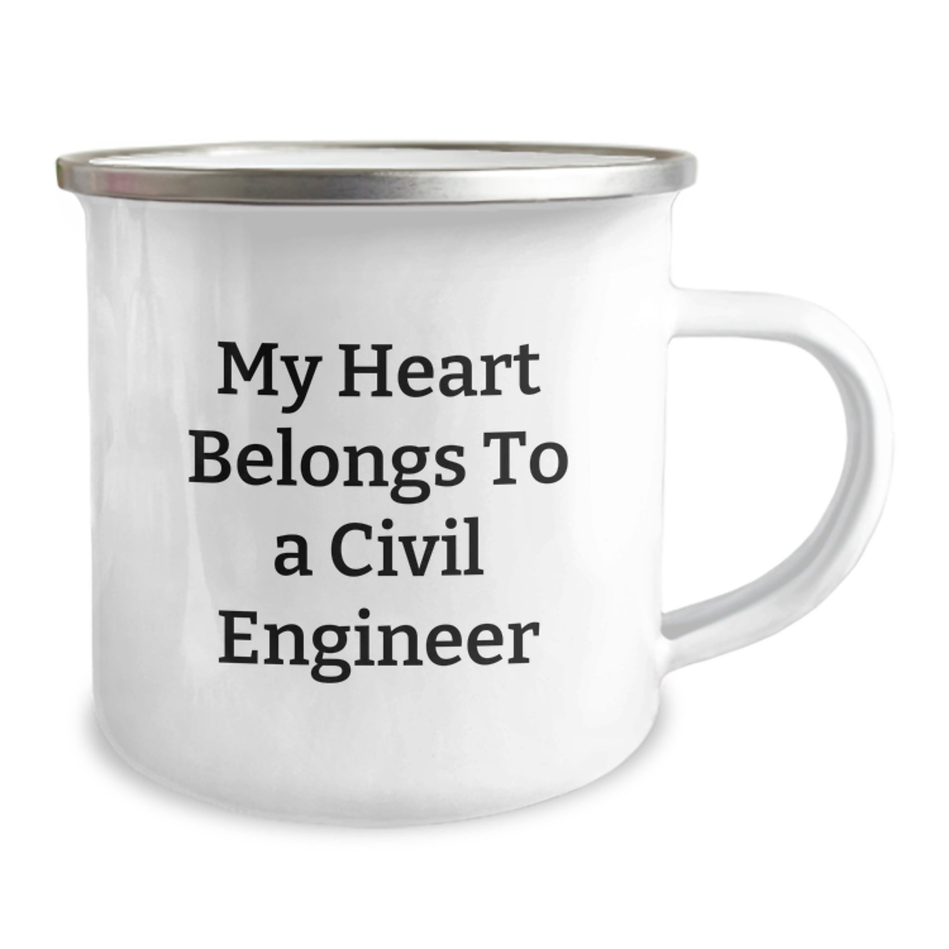 Funny Civil Engineer Gifts from Friends, Heart Belongs to a Civil Engineer, Camping Mug for Graduation - Image 2