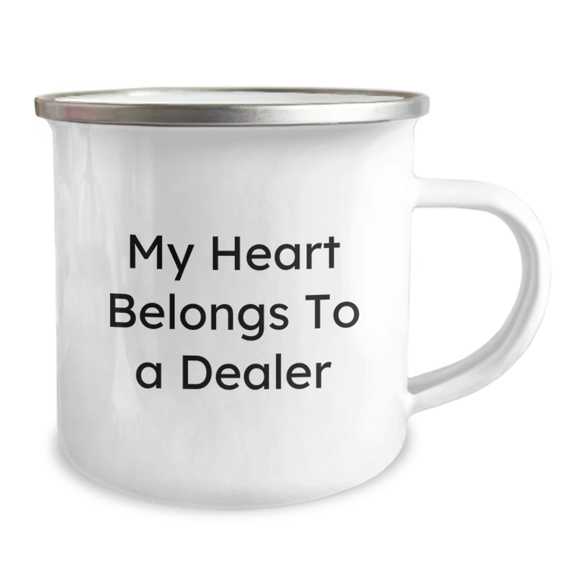 Funny Dealer Camping Mug, Gifts from Friends for Birthday Unique Treks, My Heart Belongs To A Dealer - Image 2