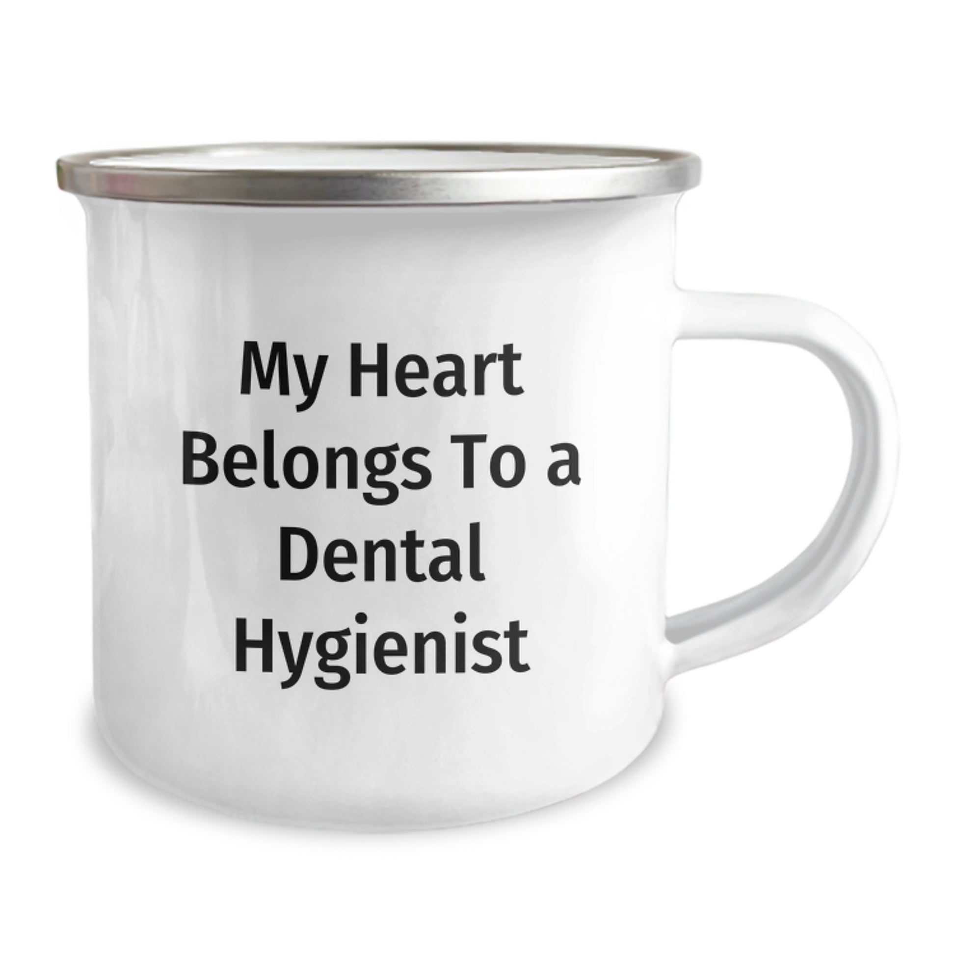 Funny Dental Hygienist Gifts from Men Christmas Unique Gifts - 'My Heart Belongs To A Dental Hygienist', Dental Hygienist Camping Mug - Image 2