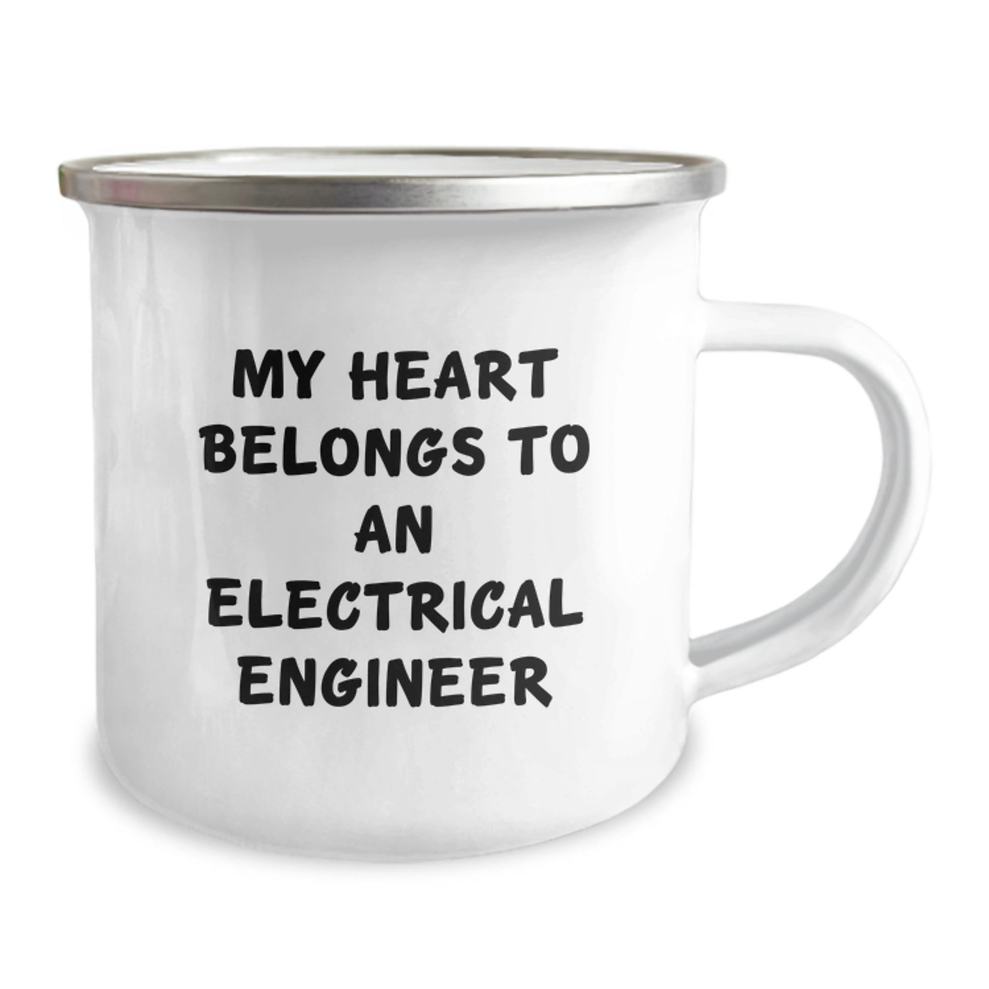 Funny Electrical Engineer Gifts for Men from Family - Camping Mug - My Heart Belongs To An Electrical Engineer - Image 2