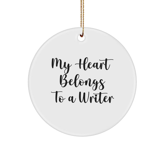 Funny Writer Circle Ornament Gifts from Friends to Writers at Christmas Unique - Image 1