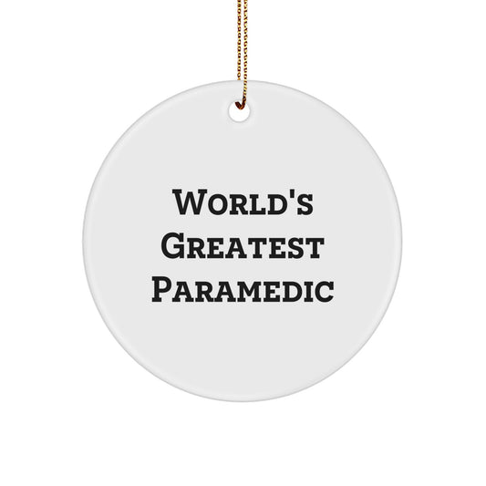 Funny 'World's Greatest Rescue Worker' Christmas Decorations Gifts for Rescue Worker Friends and Family Circle Ornament - Image 1