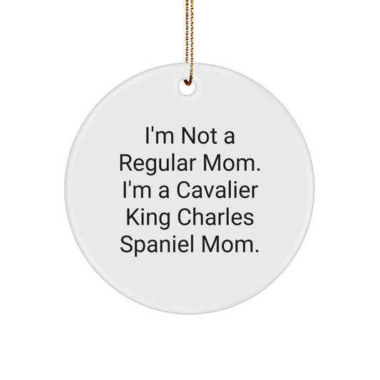 Funny Cavalier King Charles Spaniel Dog Circle Ornament Gifts for Mom, Christmas Unique Gifts from Family, Friends, Women, Men - Image 1