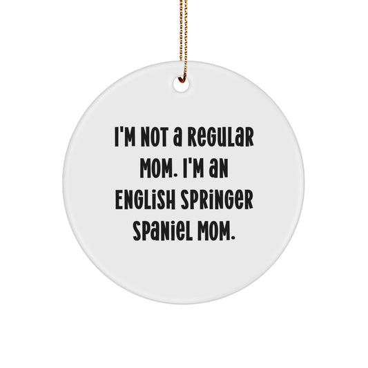 English Springer Spaniel Mom Gifts for Christmas - Funny English Springer Spaniel Dog Circle Ornament - Image 1