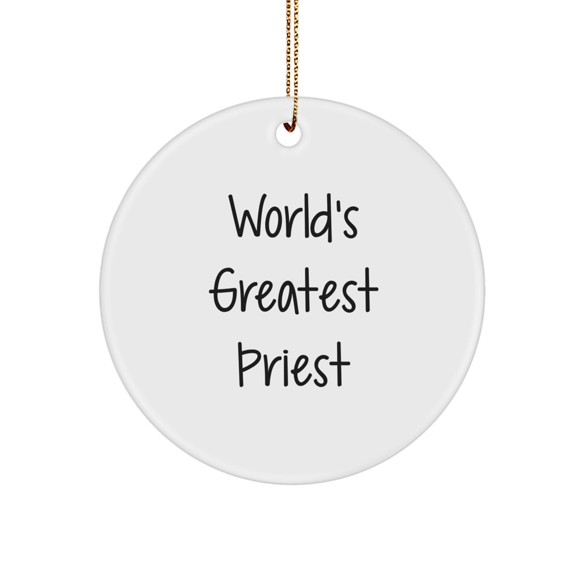Funny World's Greatest Priest Circle Ornament for Priest Gifts from Friends, Unique Christmas Unique Gifts for Priest Men, Women - Image 1